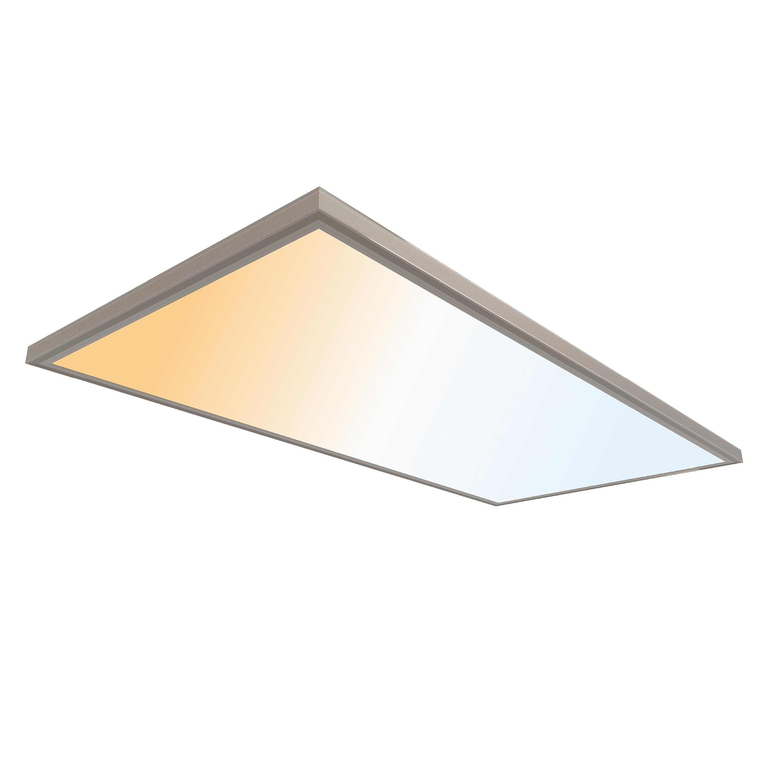 Ultralux 2X4 Ft Dimmable Ceiling Light Panel - Slim Brushed Nickel, 3Cct Adjustable