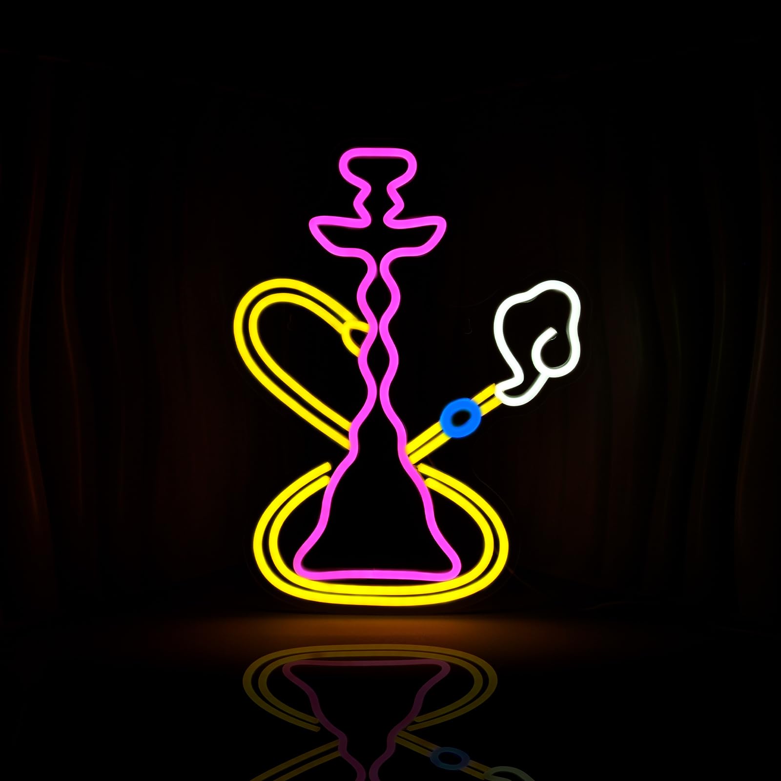 JEDAEMEN Pink Neon Wall Sign - Yellow LED Light for Room Decor, USB Powered, Hookah Style, Ideal for Birthday Party Decorations