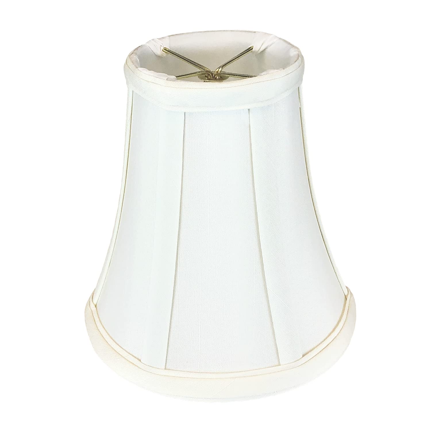 Royal Designs BSO-704FC-6WH Regal Series True Bell with Flame Clip Lampshade, White, 3.5 x 6 x 6