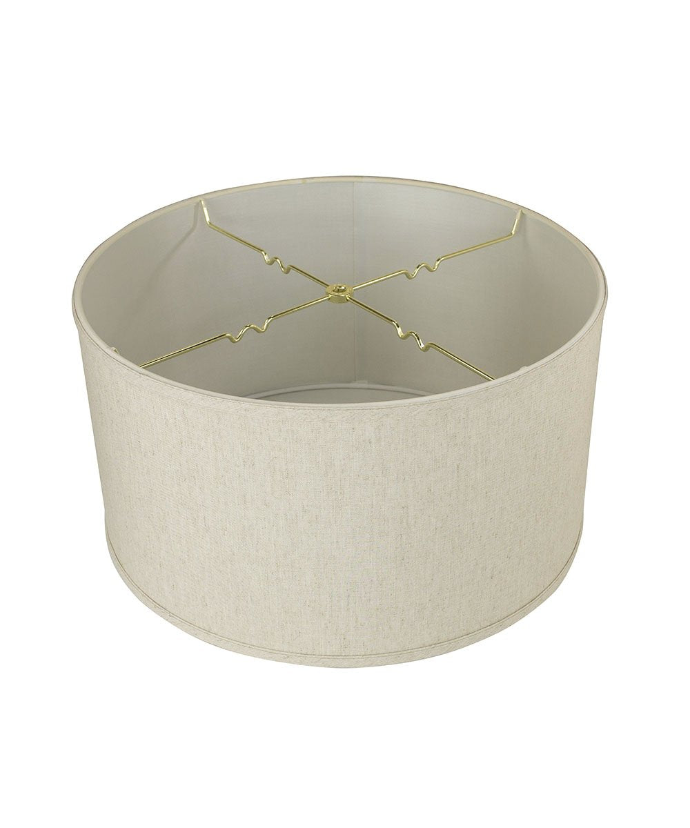 18X18X10 Textured Oatmeal Shallow Drum Lampshade With Brass Spider Fitter - Perfect For Table And Floor Lamps - Extra Large, Tex