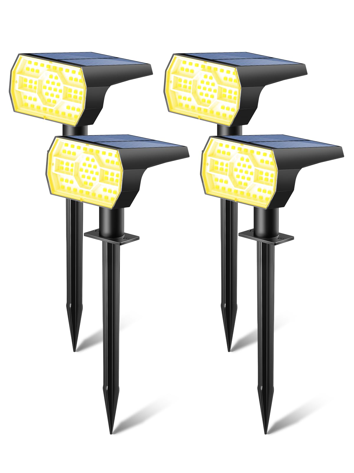 Kaxiida Solar Lights Outdoor Waterproof IP68, 3 Lighting Models Solar Powered Spot Lights Outdoor, 56LED Solar Lights Dusk to Dawn for Yard Patio Garden Pathway Landscape Lighting