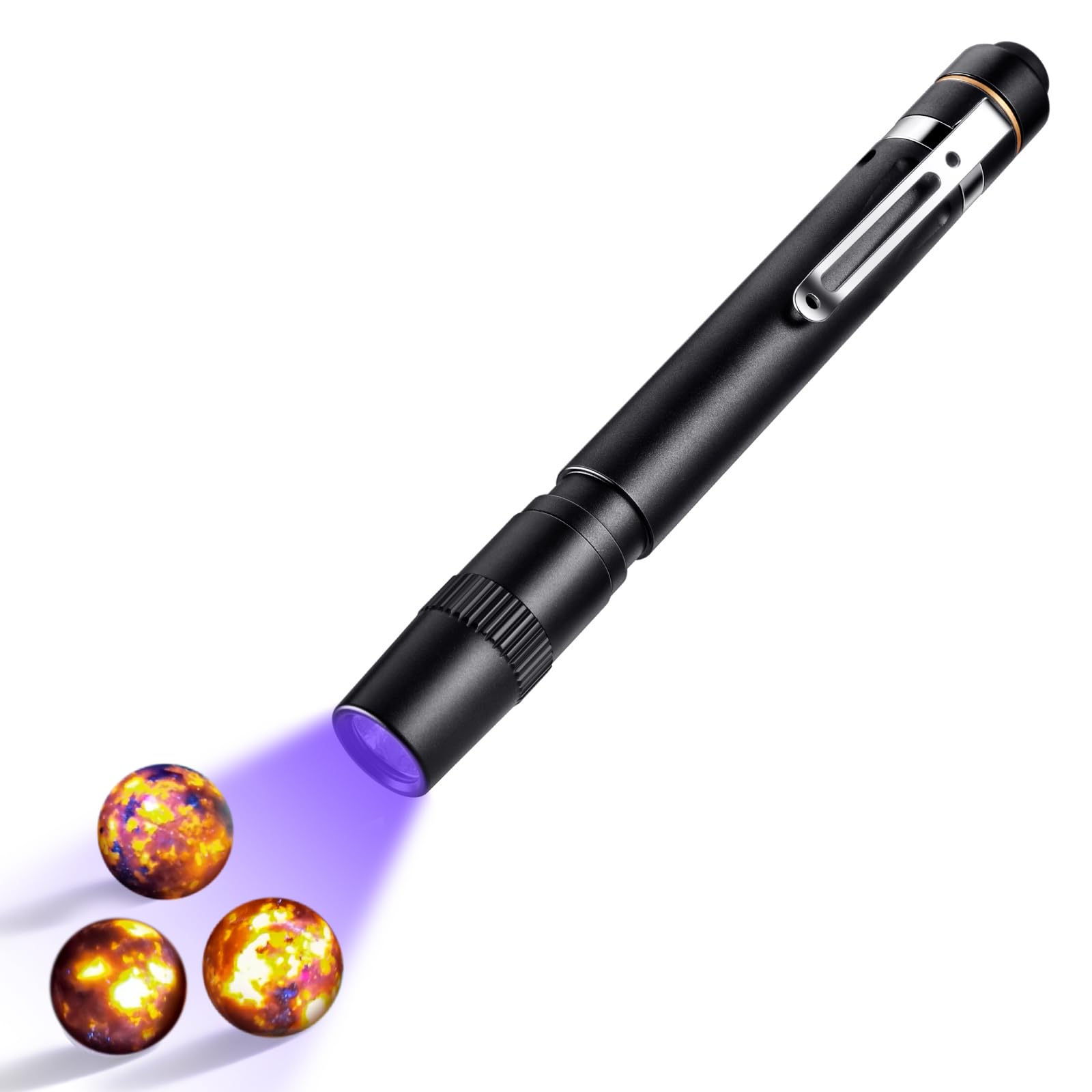 UVTOOL A2D Pen Blacklight 365nm UV Flashlight with Pen High Power Output  Pure Beam for UV Glue Curing Light  Rock and Mineral Fluorescent Glowing  Pet Urine Detector Light  AC Leak Detector