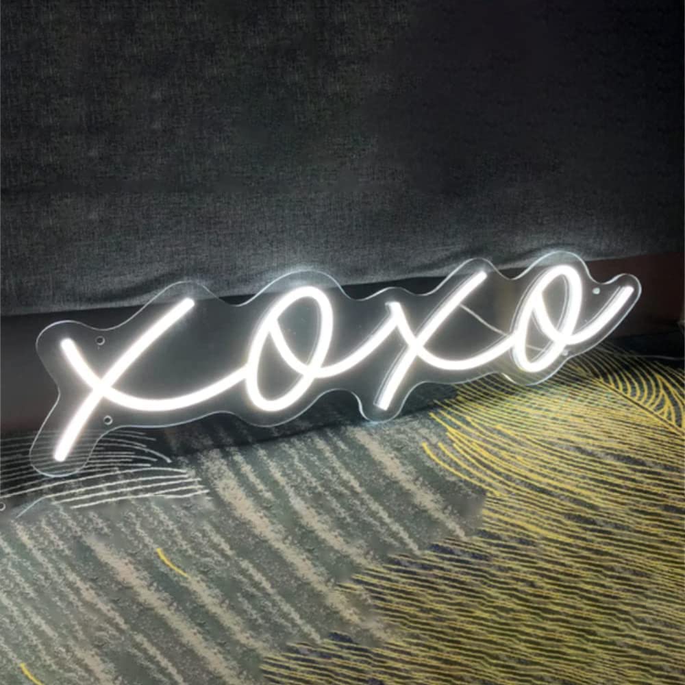 Ulalaza Neon Light Sign LED XOXO Decorative Marquee Sign 13cm x 30cm USB Operated Bar Pub Club Home Party Decor Model LL00041-XOXO