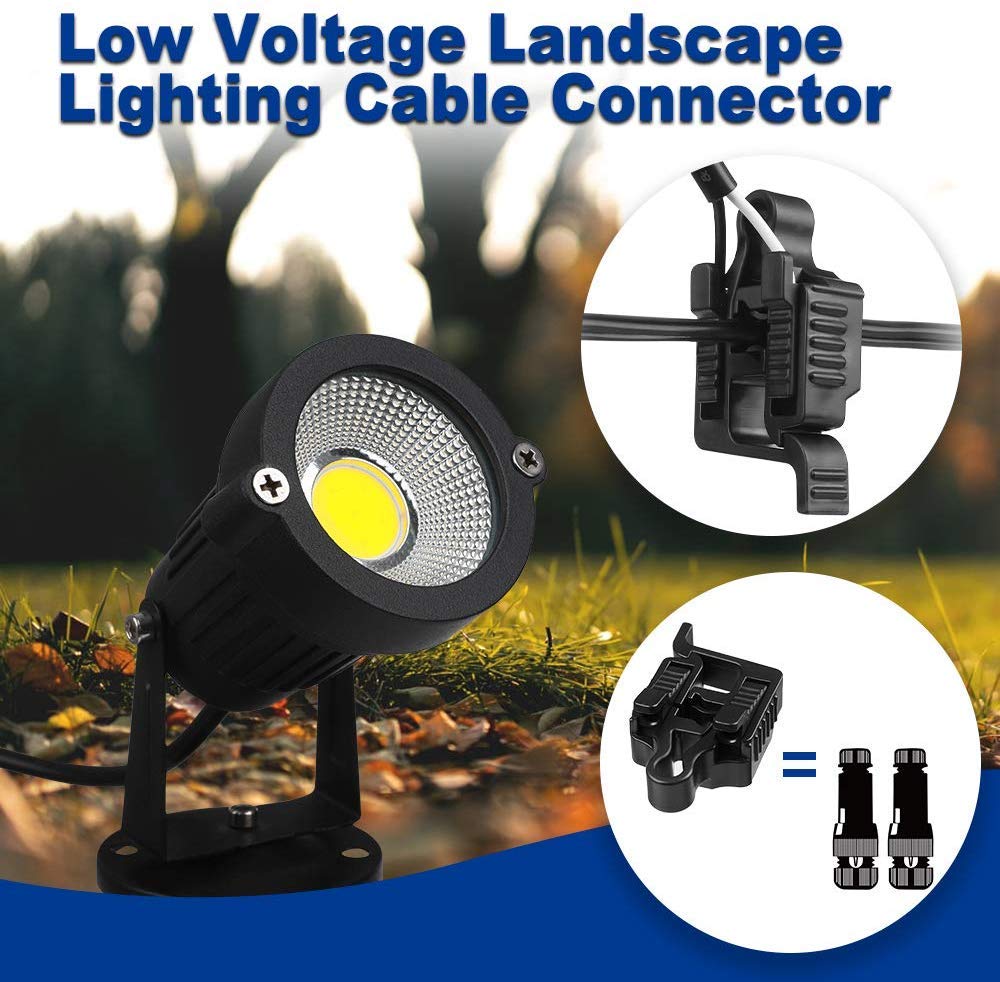 Aizzkry Low Voltage Wire Connectors Landscape Light Connectors 12-18 Gauge Ul Listed Low Voltage Cable Connector For Landscape Lighting/Pathway Light/Spotlight, Pack Of 16 -Covering 16 Lights