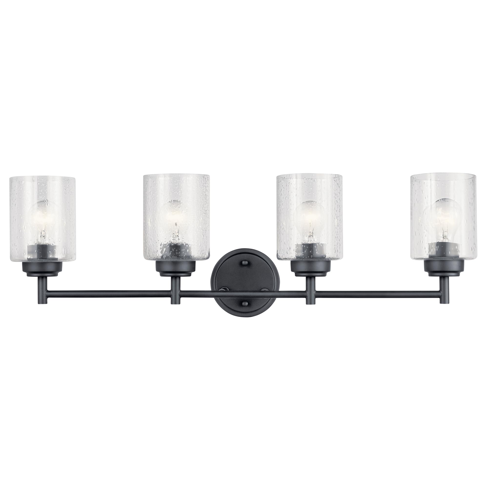 Kichler 45887Bk Winslow Vanity, 4-Light 300 Total Watts, Black