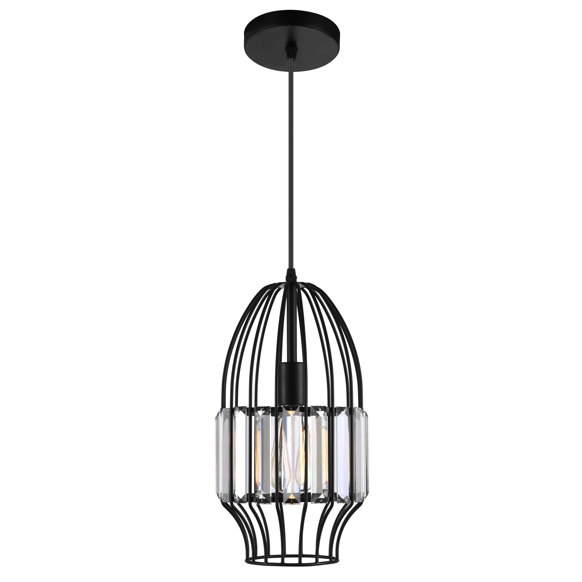 Cwi Lighting Alethia Black Metal Mini Pendant Light - Contemporary 1 Light Design