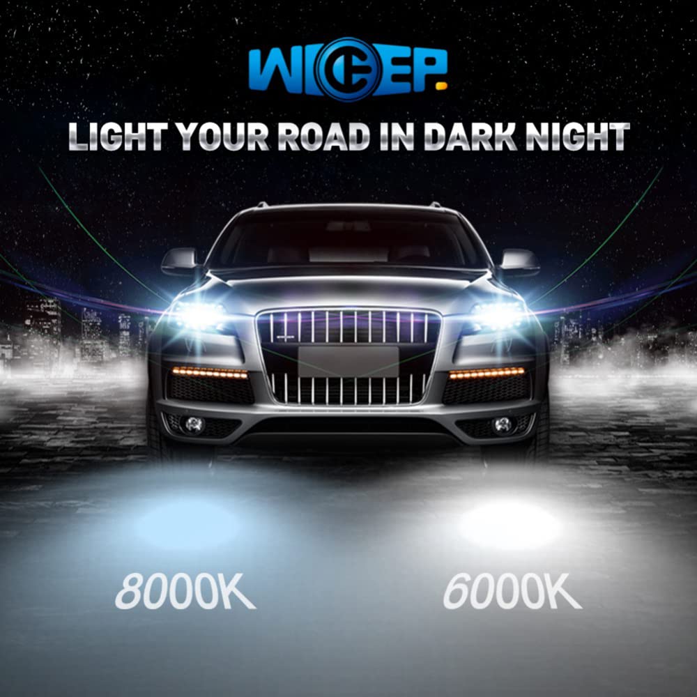 wideep D4S Xenon HID Headlight Bulbs 6000K 35W Replacement for High Low Beam, Model D4S-6000K, 2 Pcs