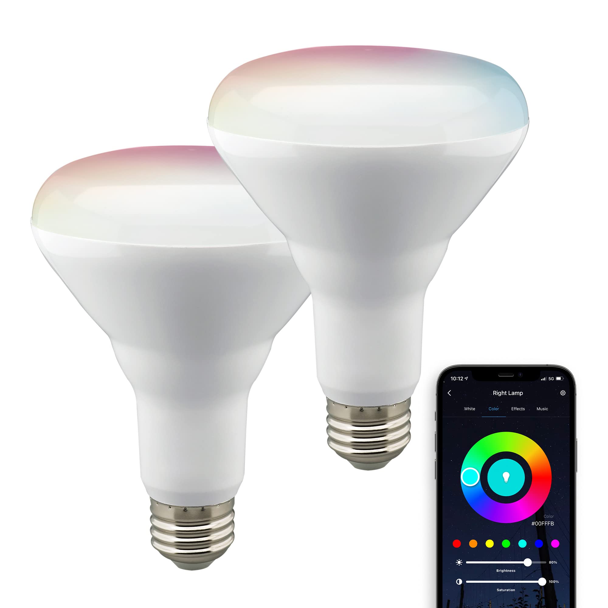 Satco S11256 Starfish BR30 WiFi Smart LED Light Bulb, Works with Siri, Alexa, Google Assistant, SmartThings, 9.5 Watt, 120 Volt,