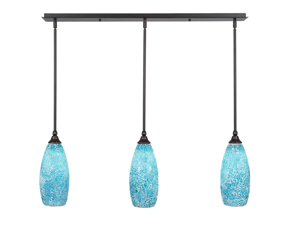 Toltec Lighting 3 Light Linear Pendalier In Dark Granite (36-Dg-5065)