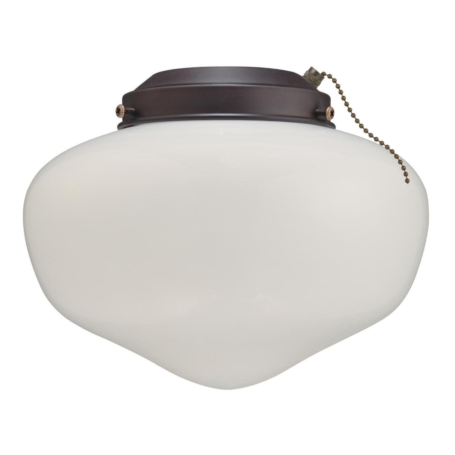 Westinghouse LED Schoolhouse Ceiling Fan Light Kit, Oil Rubbed Bronze, White Opal Glass, Model 7784600, Indoor/Outdoor Use