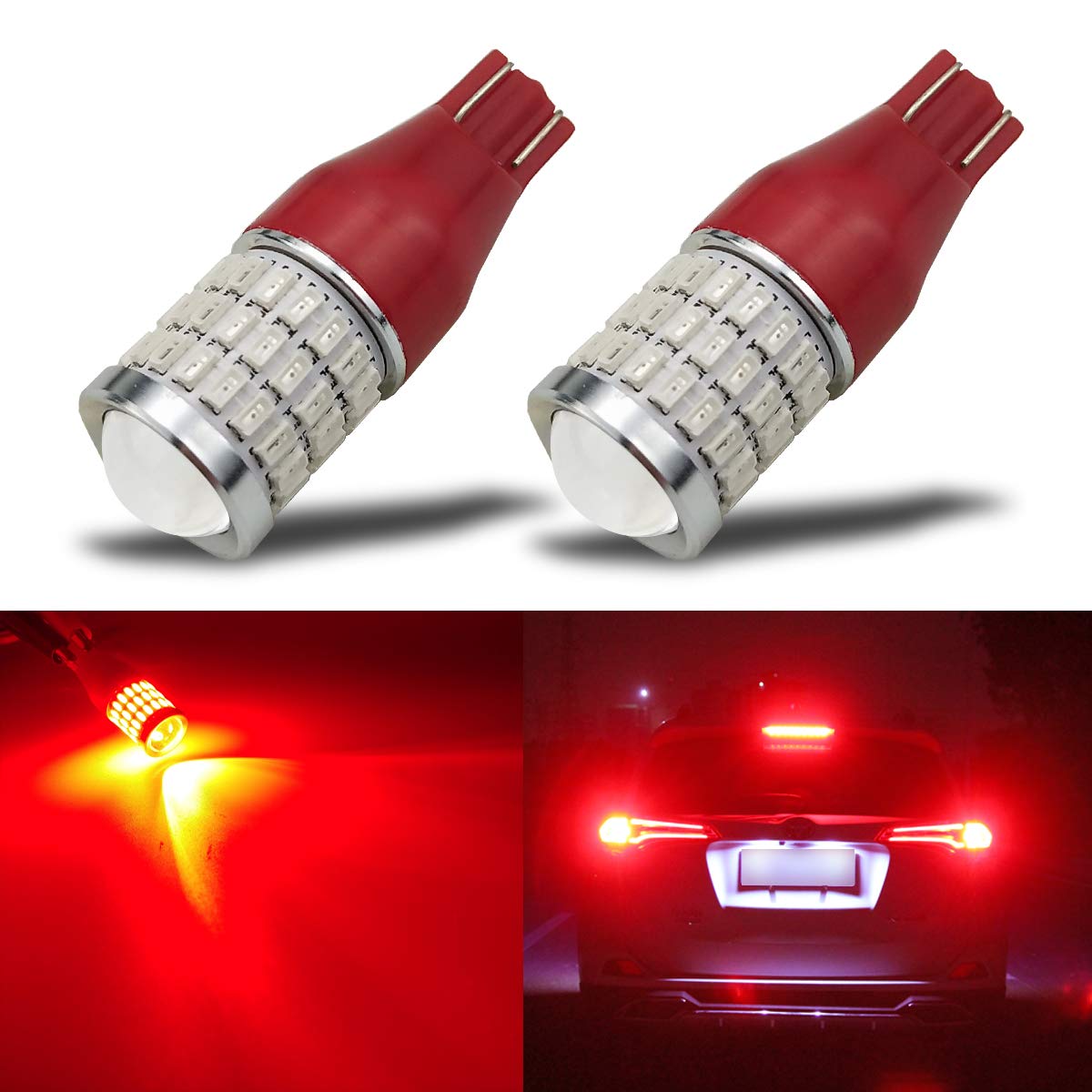 Ibrightstar Newest 9-30V Super Bright 921 T15 912 W16W Led Bulbs With Projector Replacement For Tail 3Rd High Mount Brake Lights
