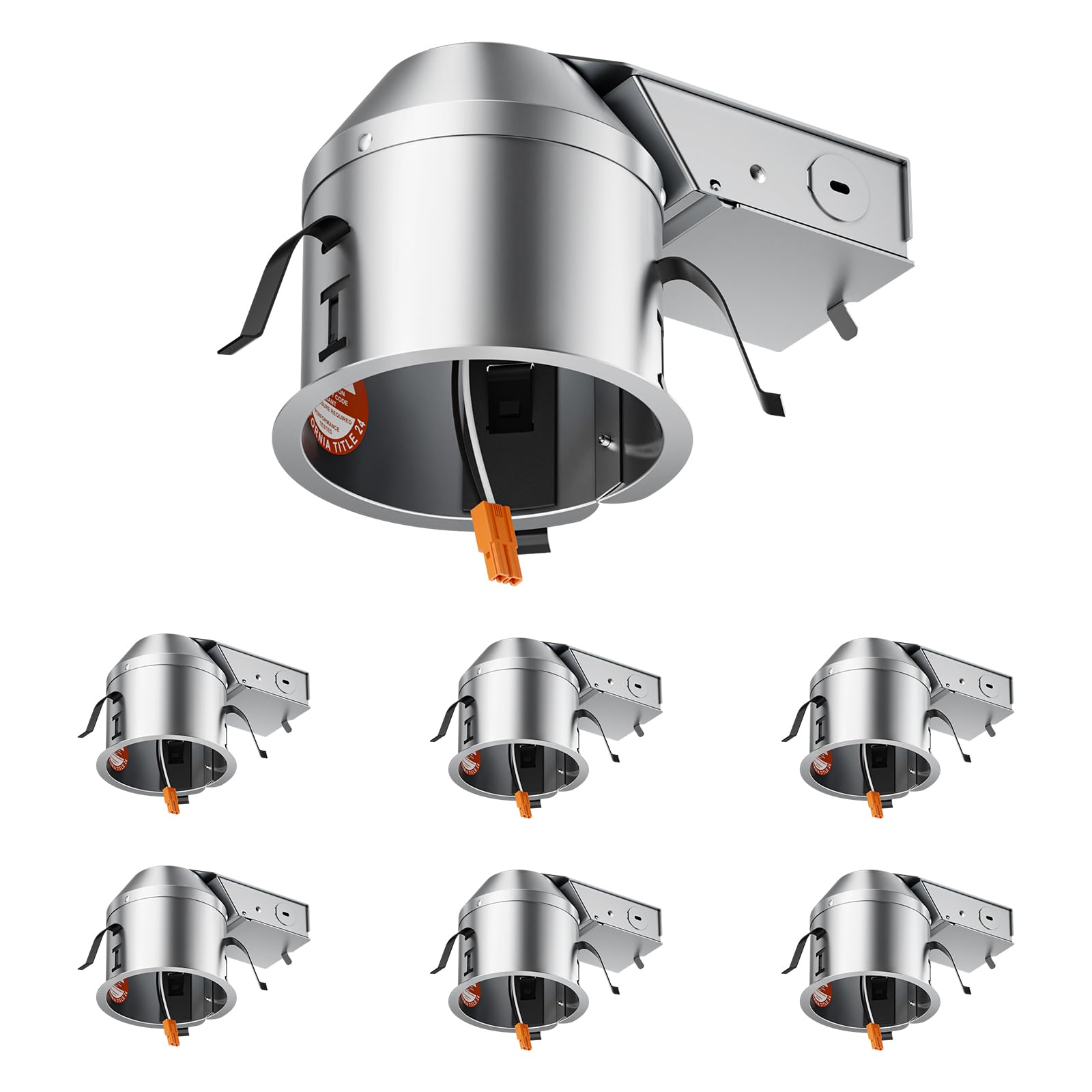 ANYHOME 6 Pack 4 Inch Remodel Recessed Housing,Recessed Lighting Housing,IC Rated & Air Tight, TP24 Connector, ETL Listed