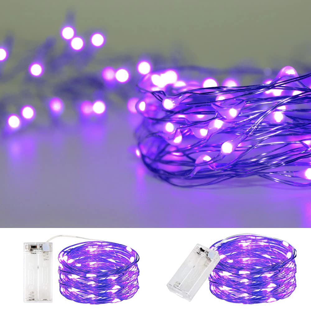 String Lights, Waterproof Led String Lights,2 Pack 20Ft 60 Led Festival Decorations Crafting Battery Powered Copper Wire Starry Fairy Lights