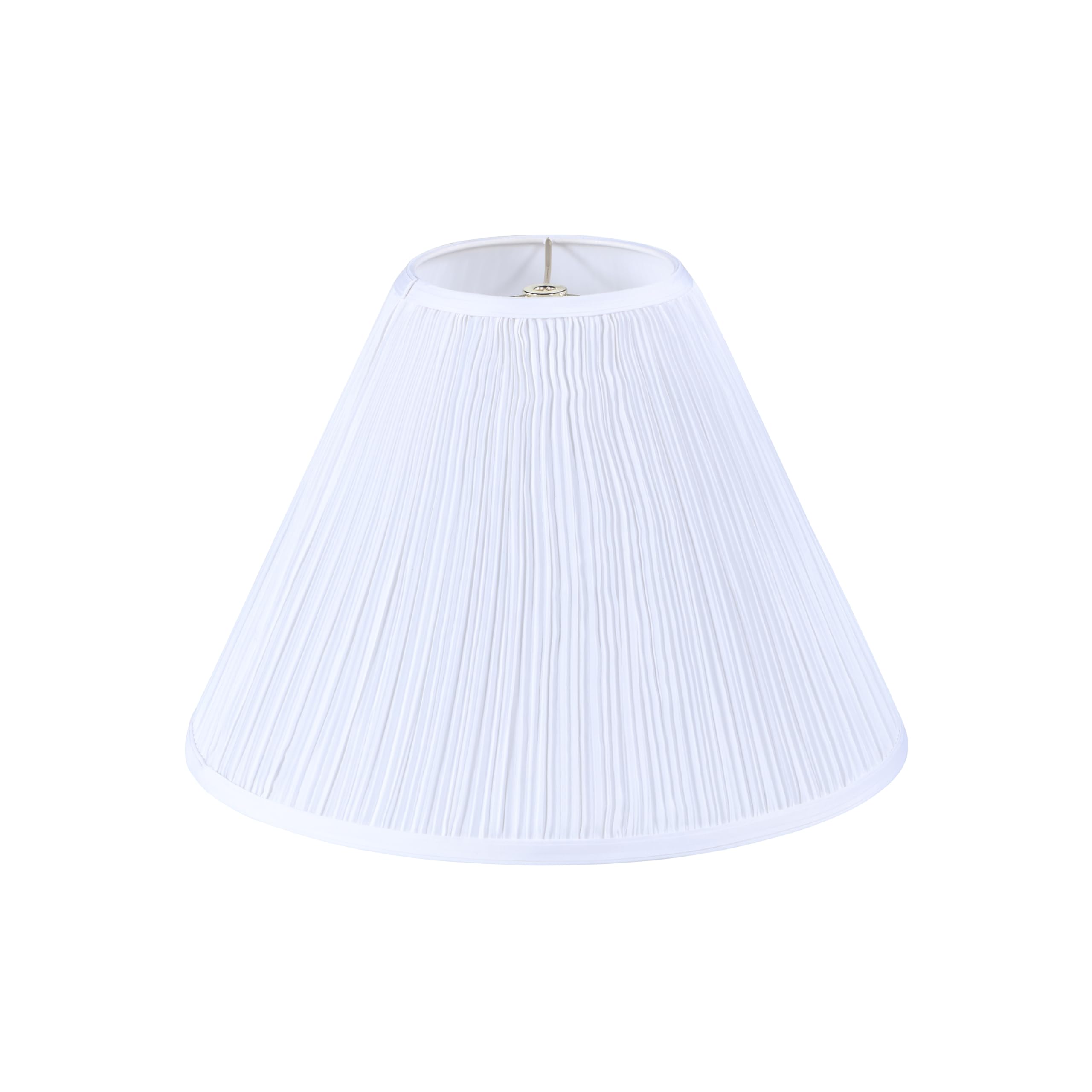 Aspen Creative 33196, Hardback Empire Transitional Spider Lamp Shade, Mushroom Pleated White Faux Silk Fabric, 6" Top X 16" Bottom X 12" Slant Height