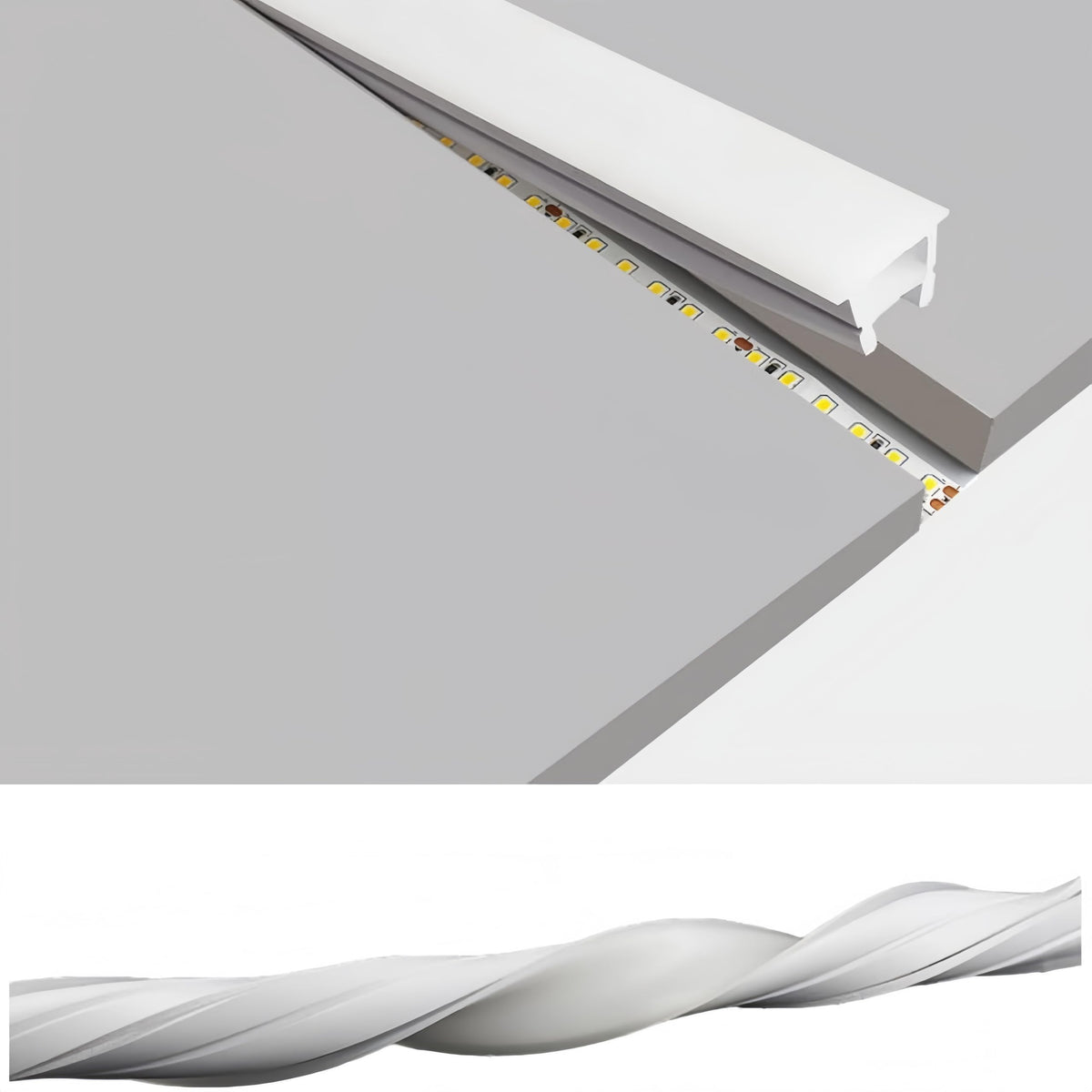 KSDLMPA Silicone LED Channel System, 16.4FT/5M Through Free White 10x10mm DIY LED Neon Rope Light IP67 Waterproof Tube for 5mm S