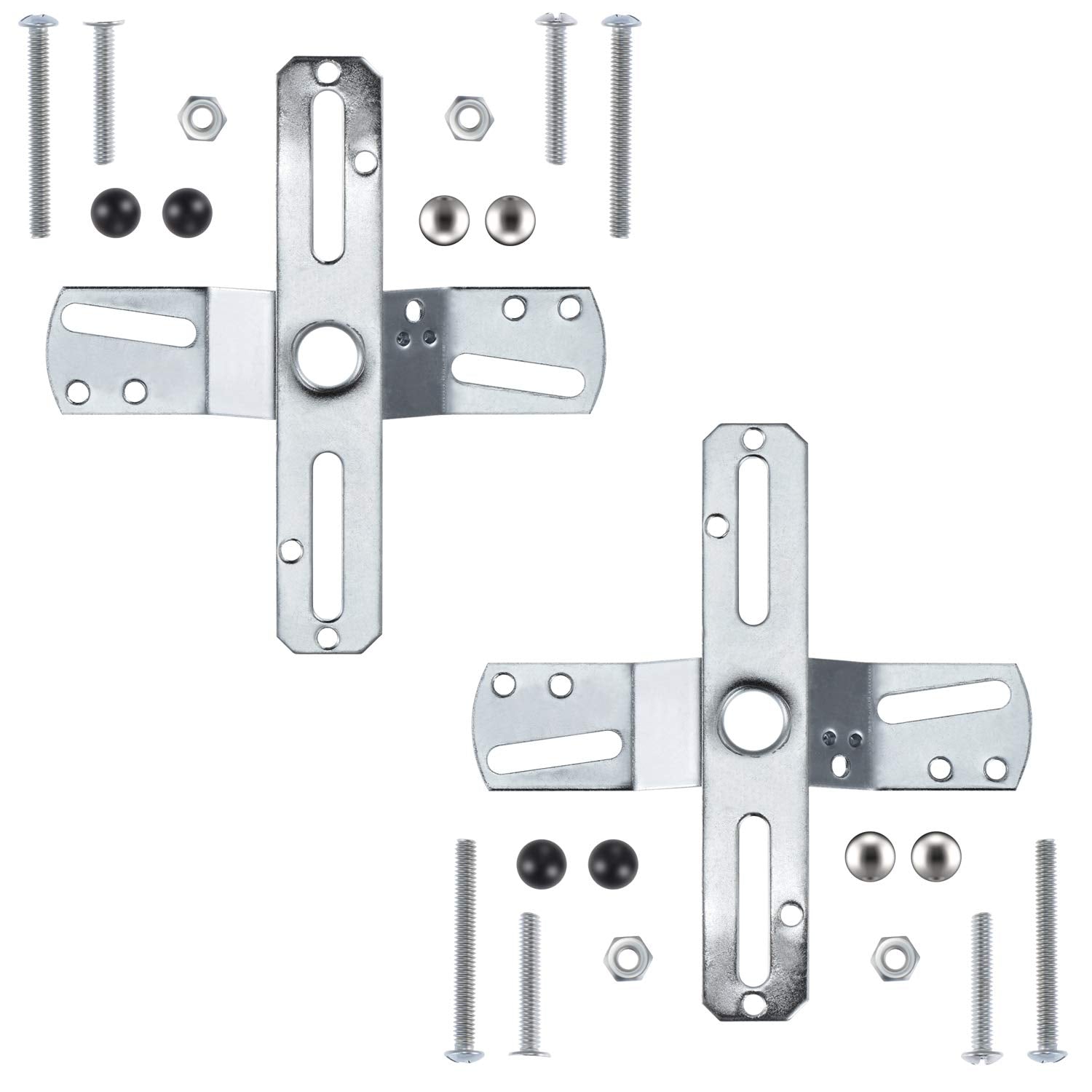 Canomo 4&quot; Universal 360° Rotation Light Fixture Crossbar - Silver, 2 Pack, Metal