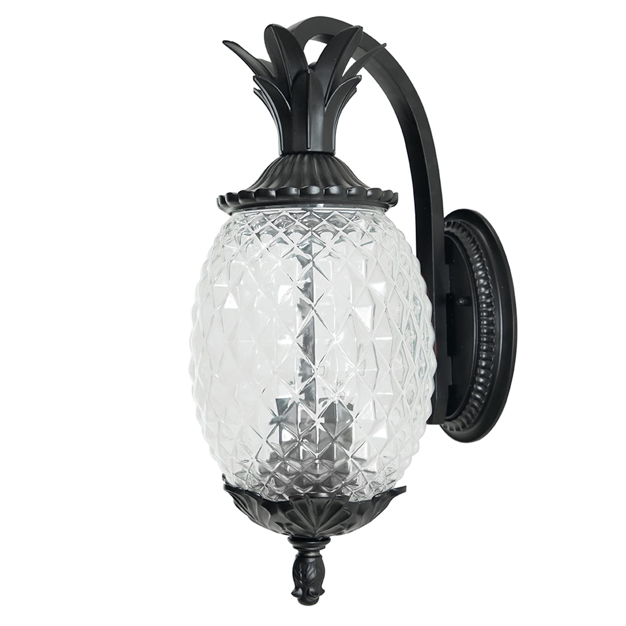Acclaim Lighting | 7502BK | Lanai Collection | Large Outdoor Wall Mounted Pineapple Dimmable Lantern | Durable Anti-Rust Cast Al