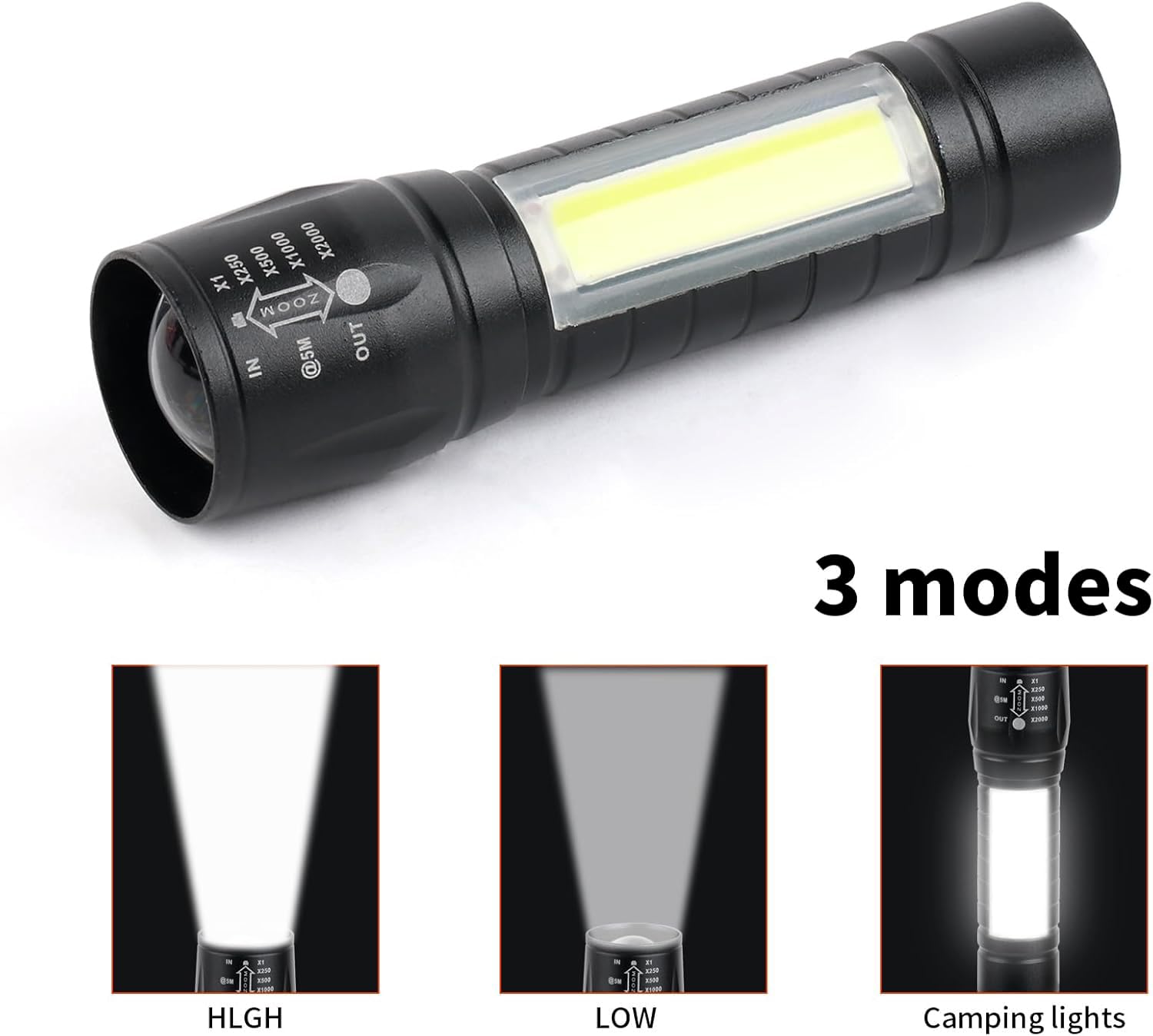 10 Pack LED Rechargeable Flashlight, Super Bright Small MiniCamping Flashlights Zoomable Beam, Convenient USB C Charging for Cam