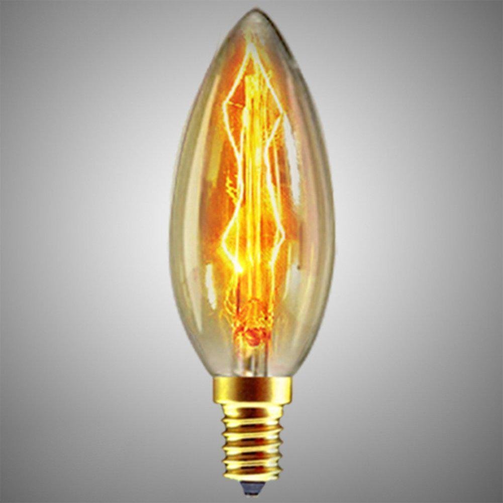 Ctkcom 40 Watt E14 Base Edison Chandelier Light Bulbs (6 Pack),C35 Vintage Antique Bulbs,Dimmable ,Amber Glass, Warm White 2300K