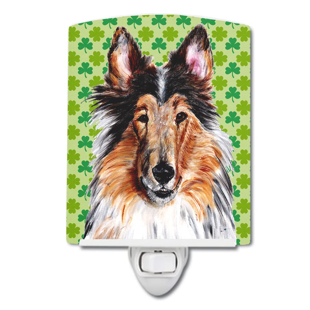 Carolines Treasures Ceramic Night Light Collie Shamrock 6x4x3 Multicolor Model SC9718CNL