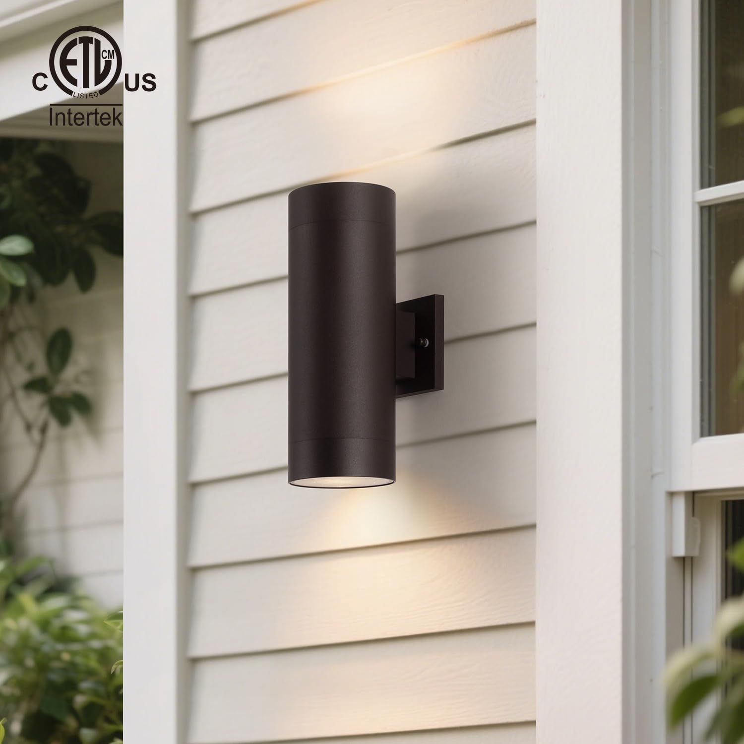 Mirrea Modern Outdoor Porch Light, 2-Pack Aluminum Waterproof Wall Sconce, Oil Rubbed Bronze, Model B12A108