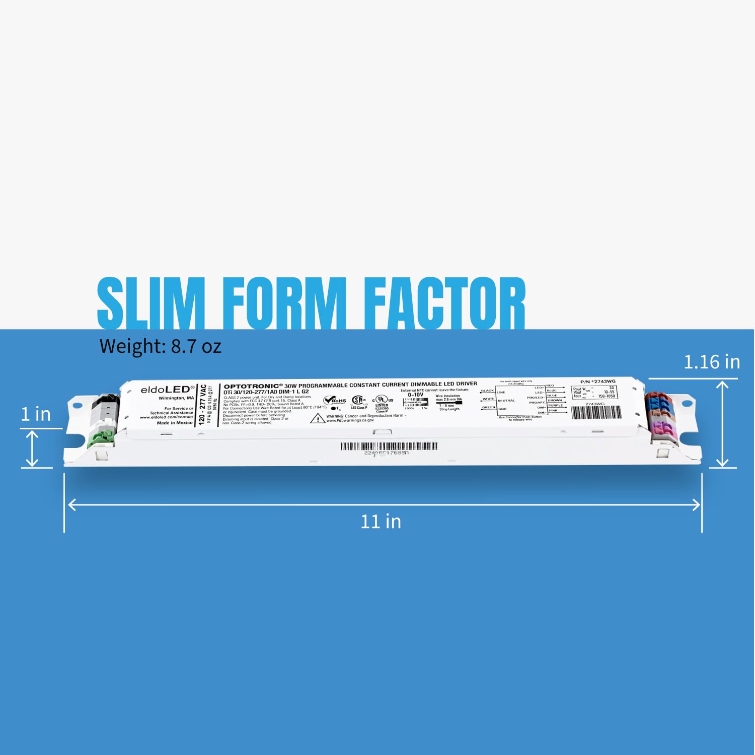 Osram 57433 Optotronic 30W 120/277V Ac 50/60Hz Constant Current Dimmable Led Driver Oti 30/120-277/1A0 Dim-1 L G2