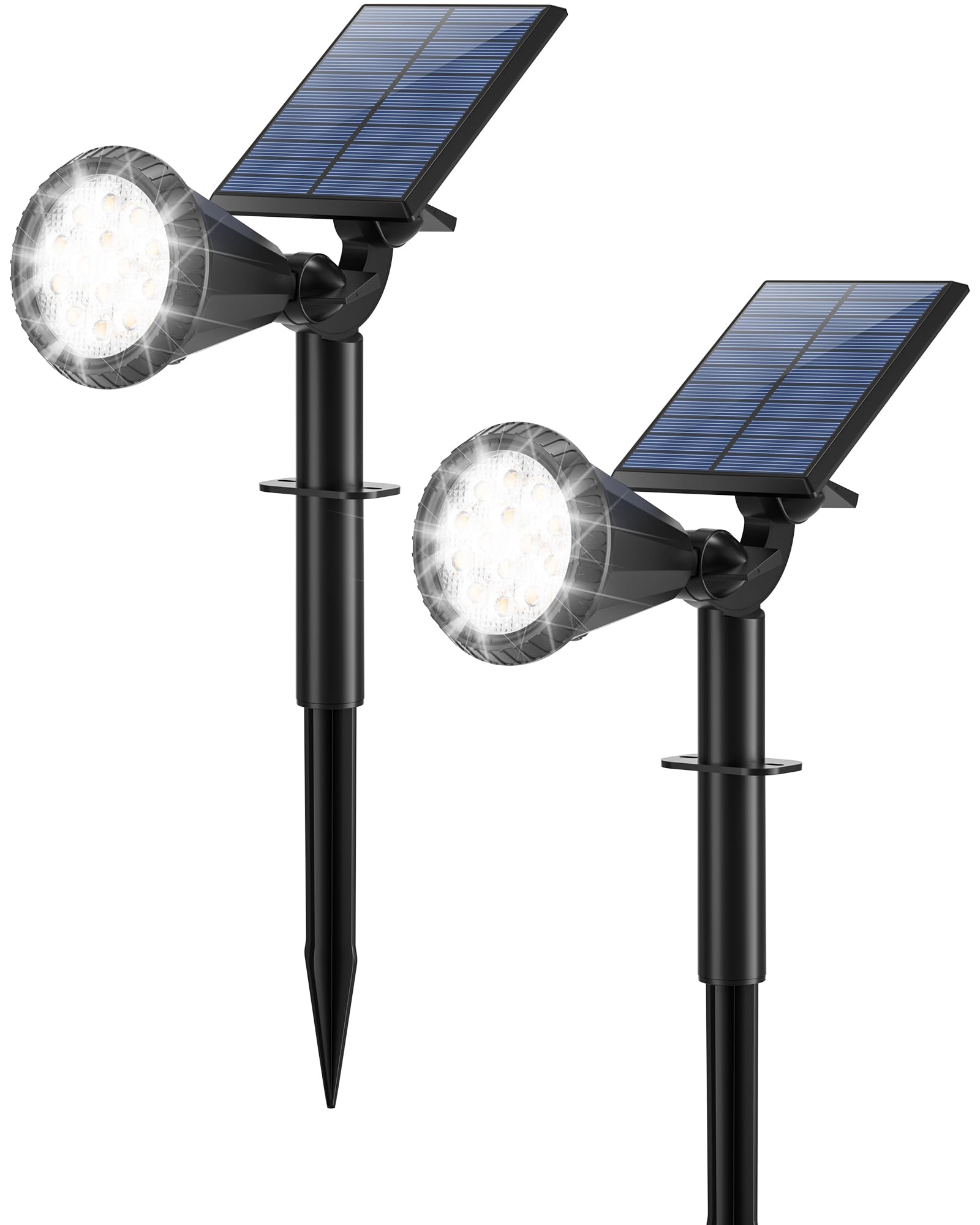 Tadyreal Solar Spot Lights Outdoor Waterproof 180 Adjustable Solar Powered Landscape Lights for Yard 4 Lighting Modes Solar Spot