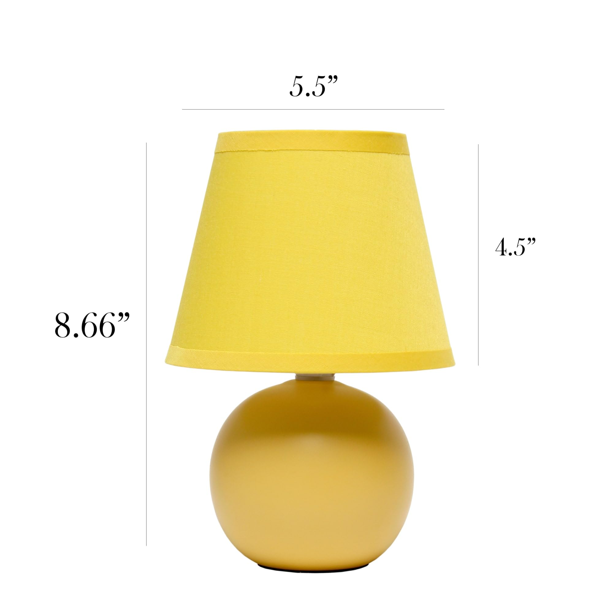 Simple Designs Ceramic Globe Table Lamp, Yellow, Model Lt2008-Ylw, Stylish Home Decor Lighting