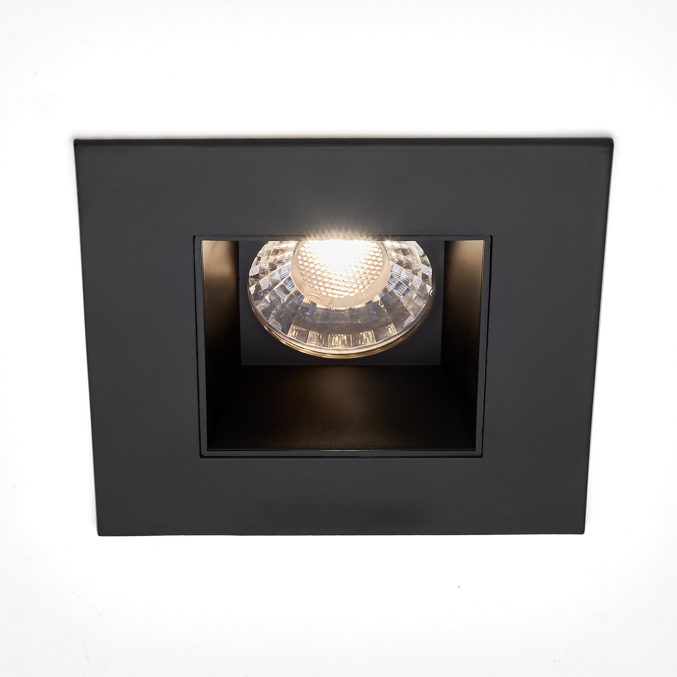 Maxxima 4 In. Ultra-Thin Recessed Anti-Glare Led Downlight Canless Ic Rated 1050 Lumens 5 Cct 2700K/3000K/3500K/4000K/5000K, Dimmable Square Black Trim, 90 Cri, J-Box Included