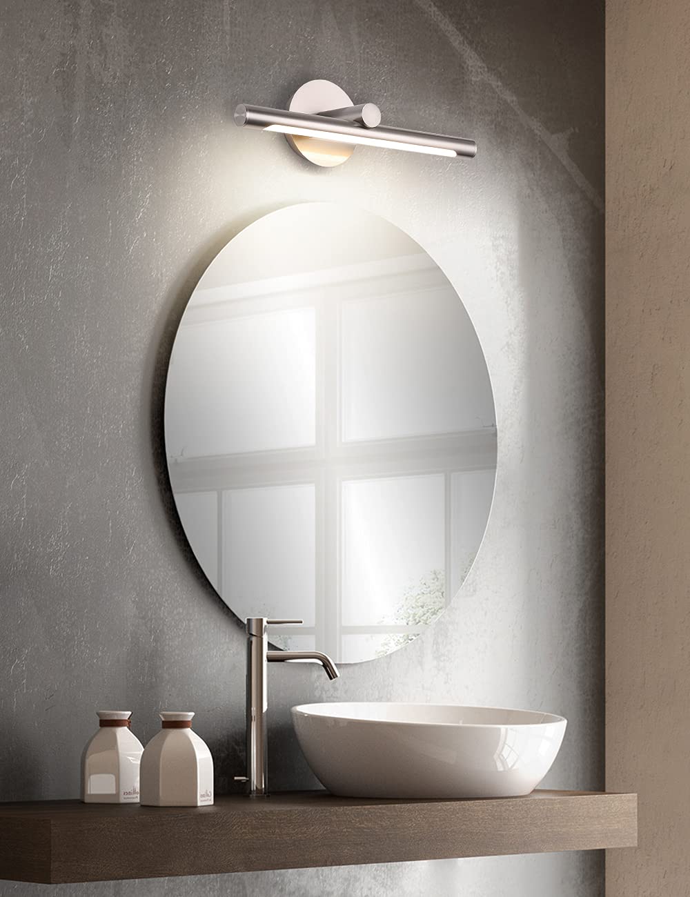 Jusheng 16.33&quot; Modern Led Picture Light, Metal Wall Mount Art Lamp, 3000K Warm White, Nickel