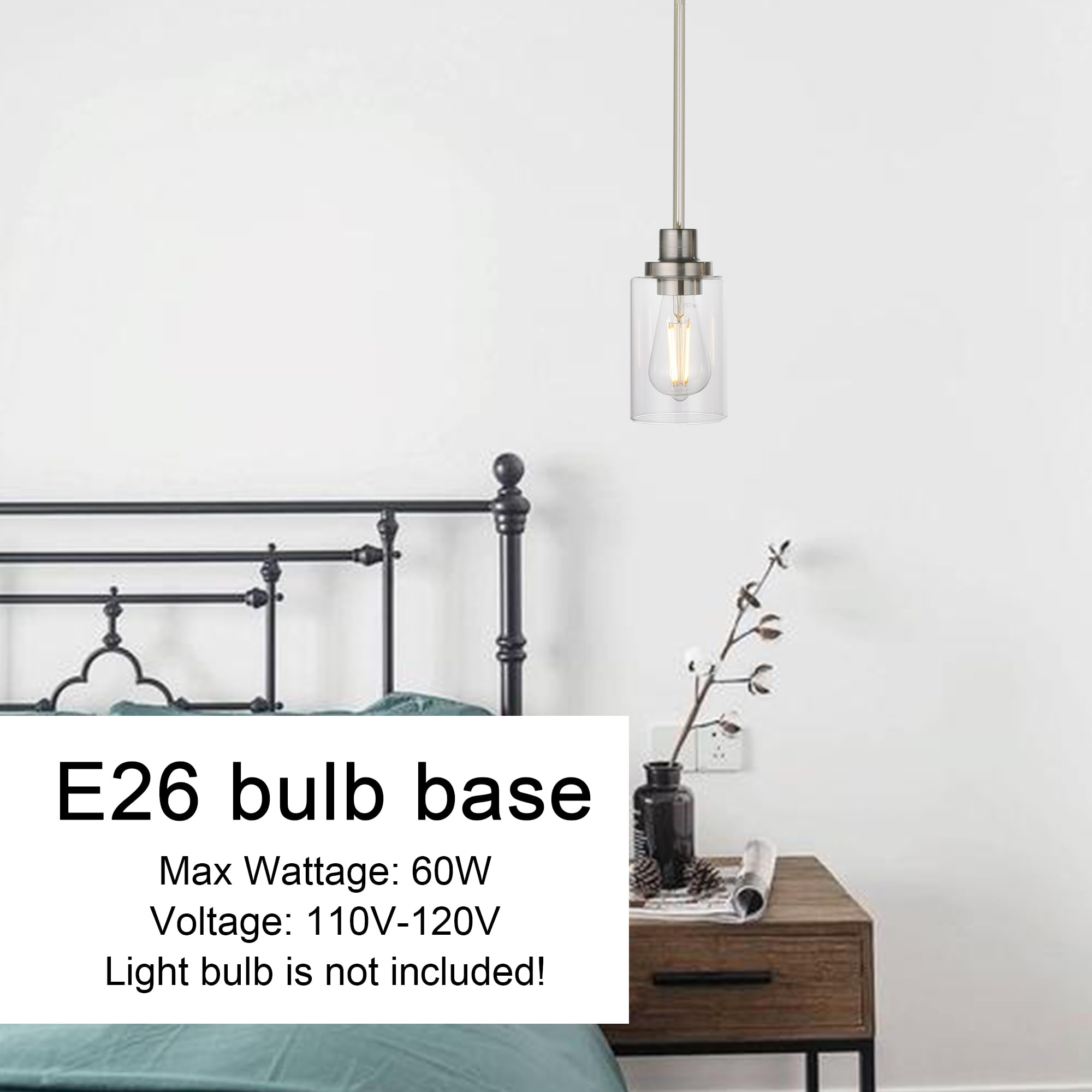Melucee 3 Light Cluster Pendant Light With Clear Glass Shade, Modern Hanging Ceiling Light Fixture Adjustable Glass Chandelier B