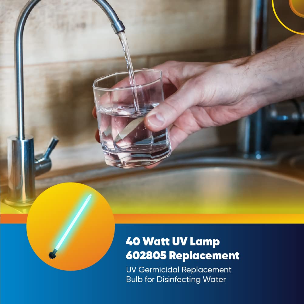 Technical Precision Replacement Bulb 40W UV Lamp Model 602805 2 Pack, 4 Pin Large Round, Clear Finish
