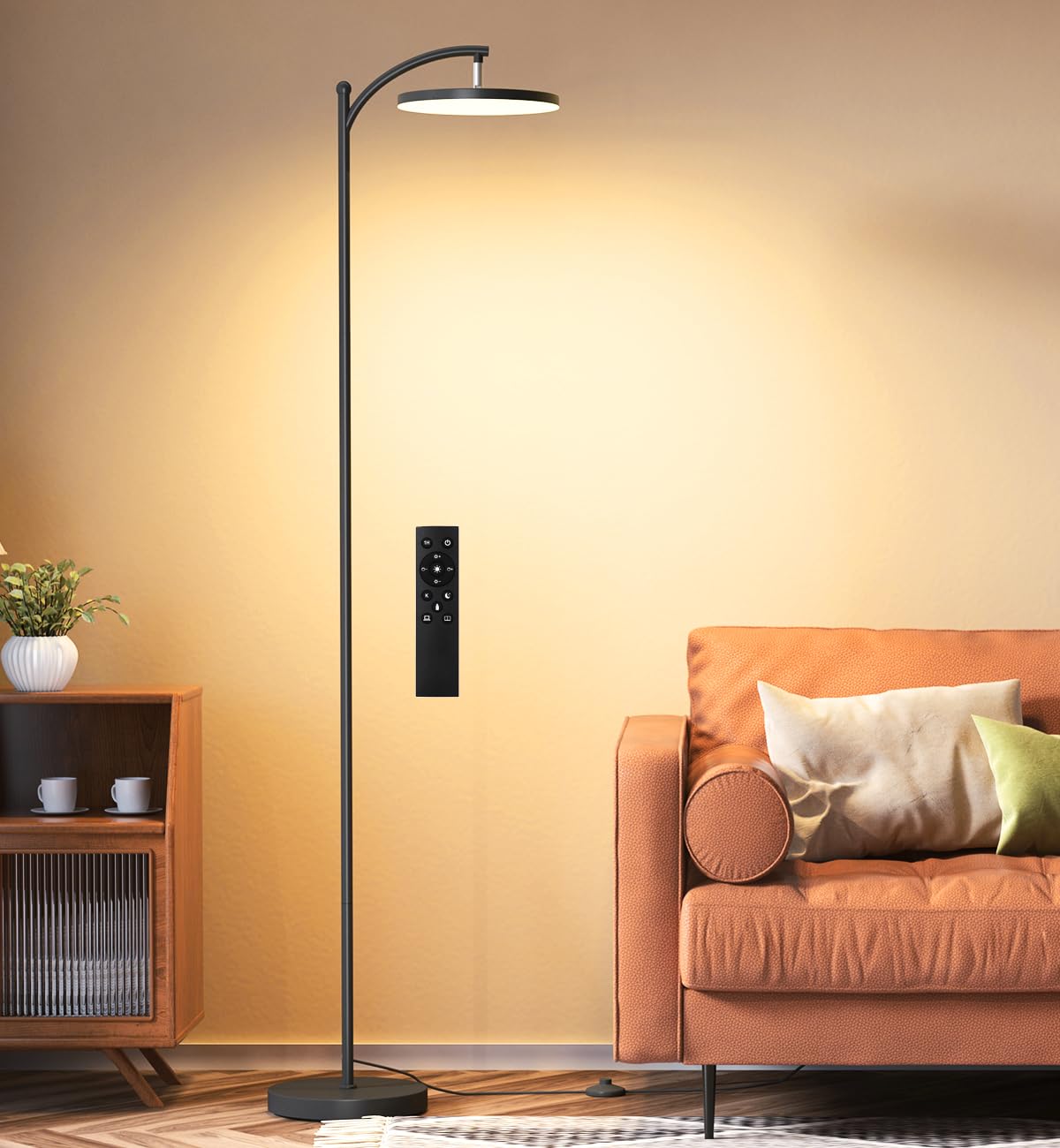Aisutha LED Floor Lamp, 32W/3000LM Super Bright Arc Floor Lamp, 3000K-6000K Stepless Dimming, 70.8 Inch Standing Tall Lamp with 