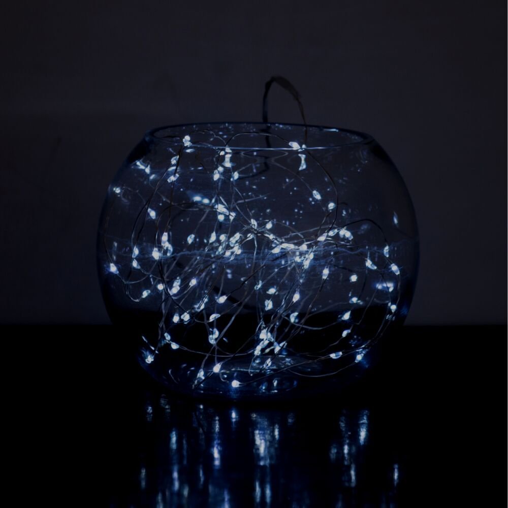 HunnyKome Solar Powered String Lights, 100 LED Copper Wire, Waterproof, 20 ft, Indoor/Outdoor, Model SCO-15F100M-CH