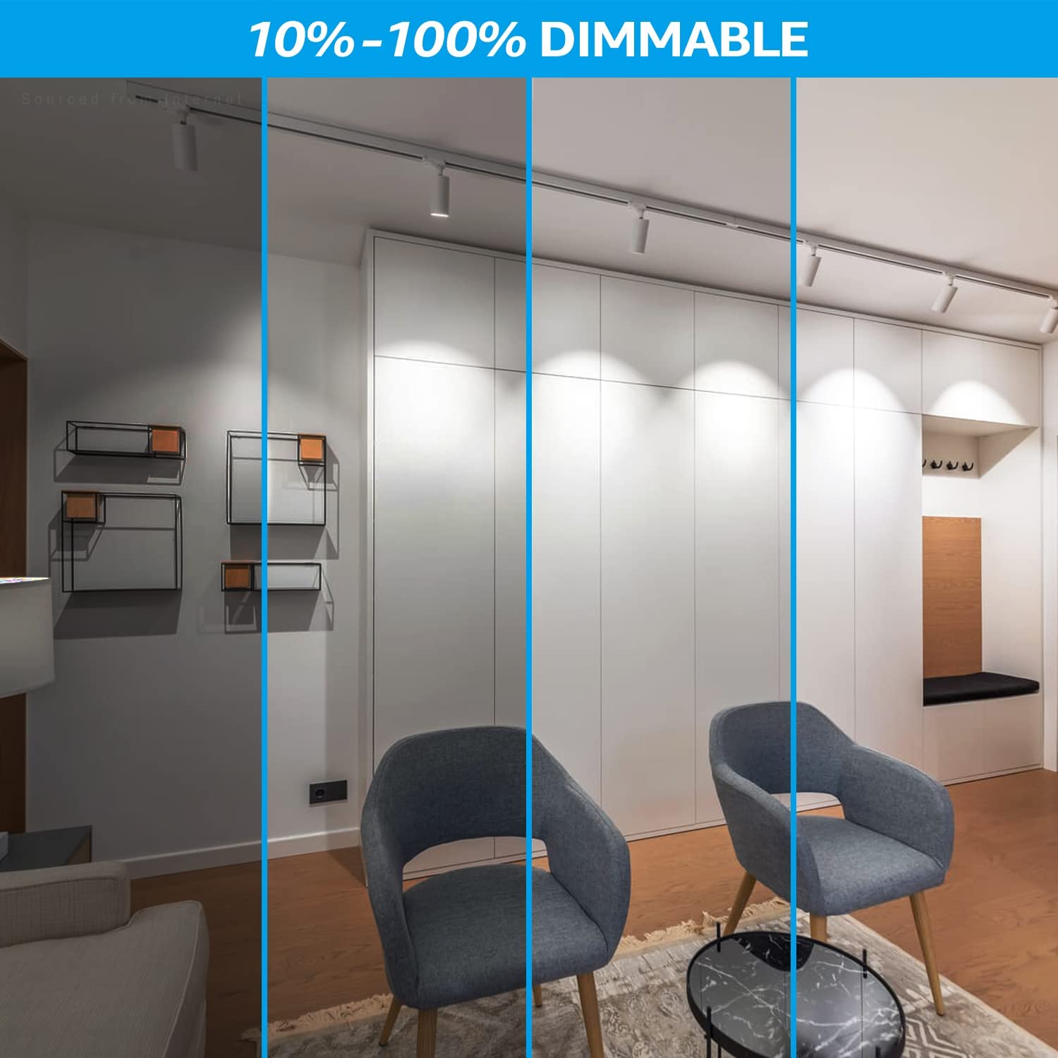 Leonlite 4-Pack 8.5W Led Track Lighting Heads, Cri90 H Track Lighting, Dimmable Track Light Heads, Etl Listed, 38° H Track Lighting Heads, 2700K Soft White, Matte White