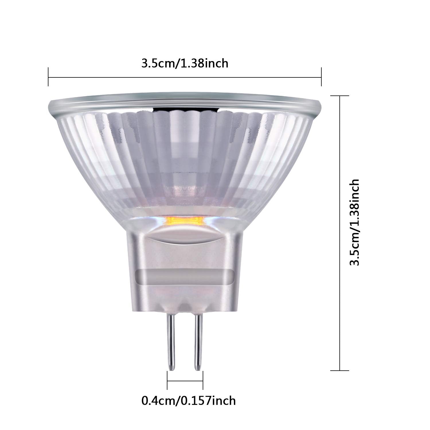Mudder MR11 Halogen Light Bulbs, GU4 Bi-Pin, 10 Watt, Warm White 2700K, Glass, 10 Count
