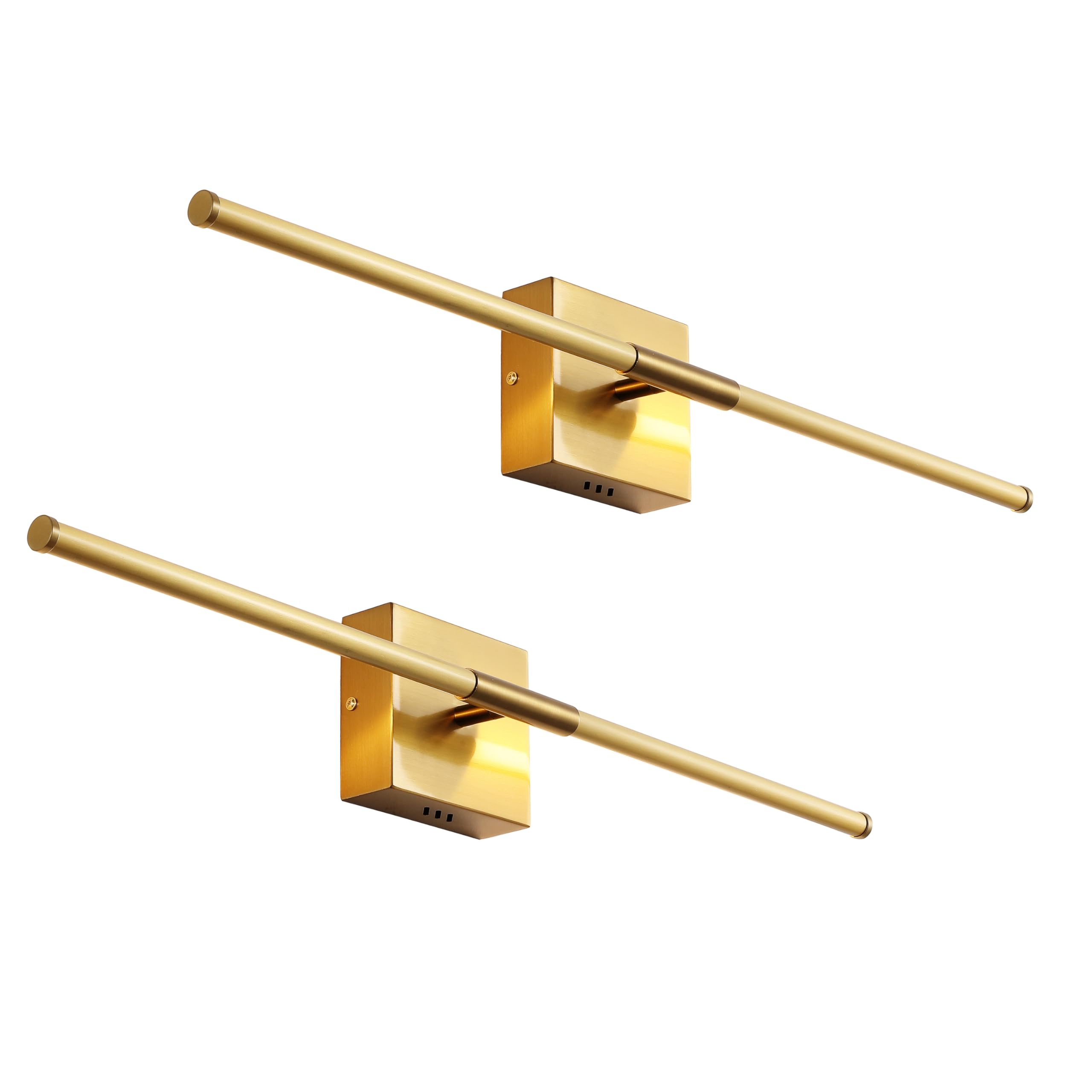 Jonathan Y Jyl7022B-Set2 Makena 28'' Modern Minimalist Dimmable Integrated Led Metal Wall Sconce, Gold (Set Of 2) For Bedroom, L