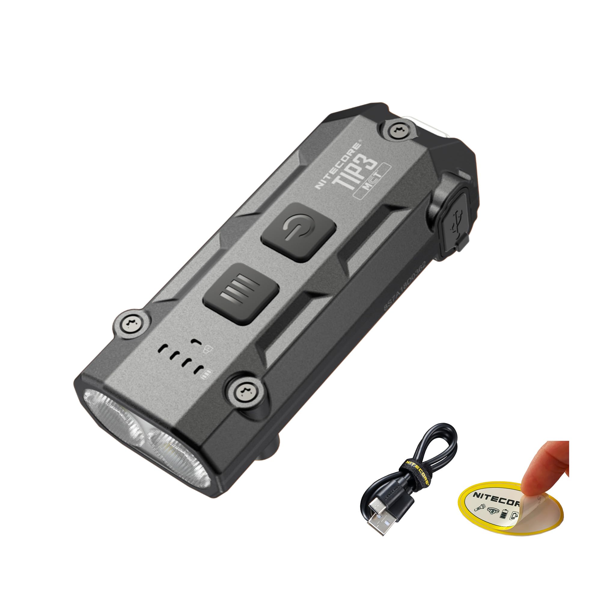 Nitecore TIP3 720-Lumen Rechargeable Keychain Flashlight, 3 Color Temperatures EDC Light, USB-C with Pocket Clip (Black)