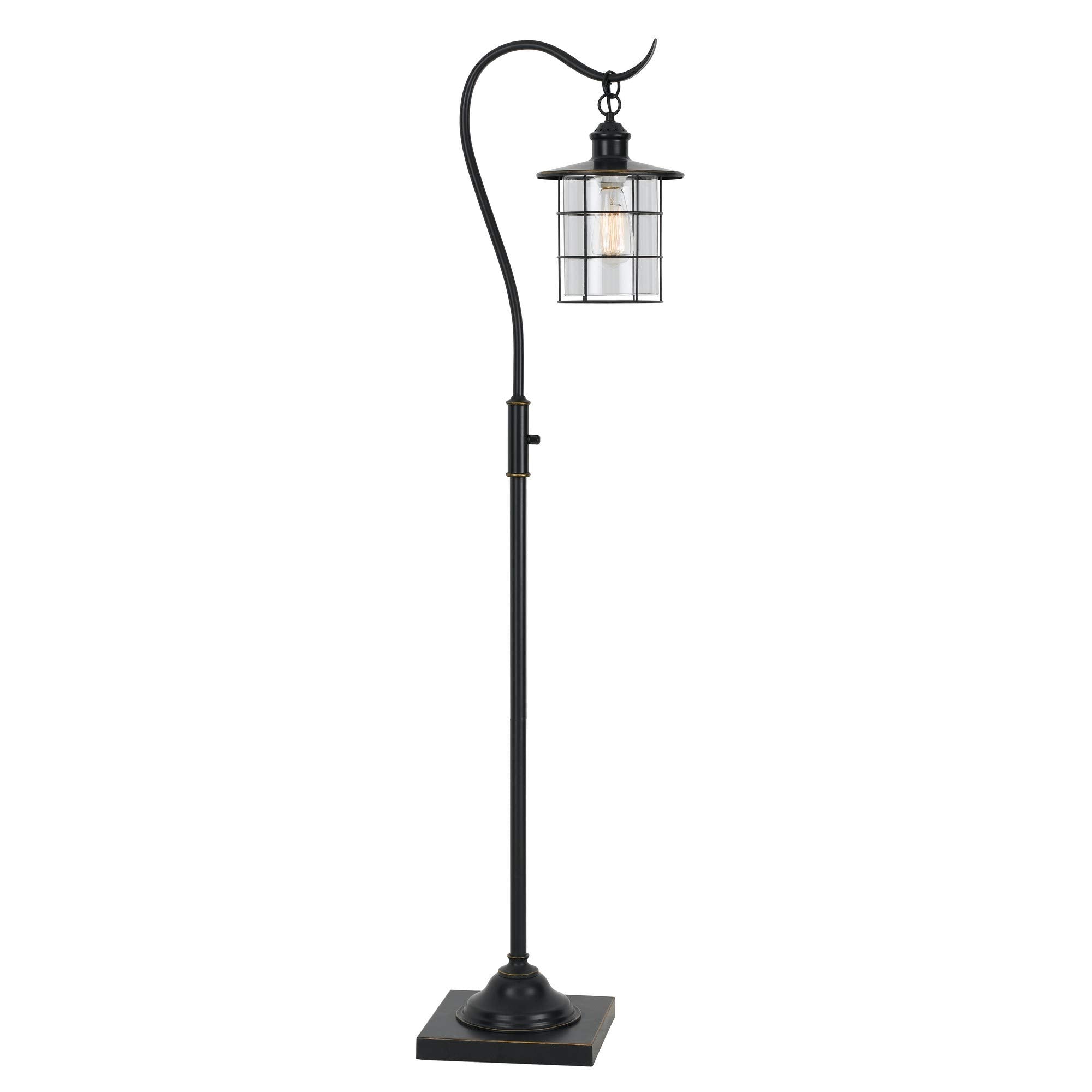 Benjara Bm233410 60 In. Metal Downbridge Design Floor Lamp With Caged Shade, Dark Bronze