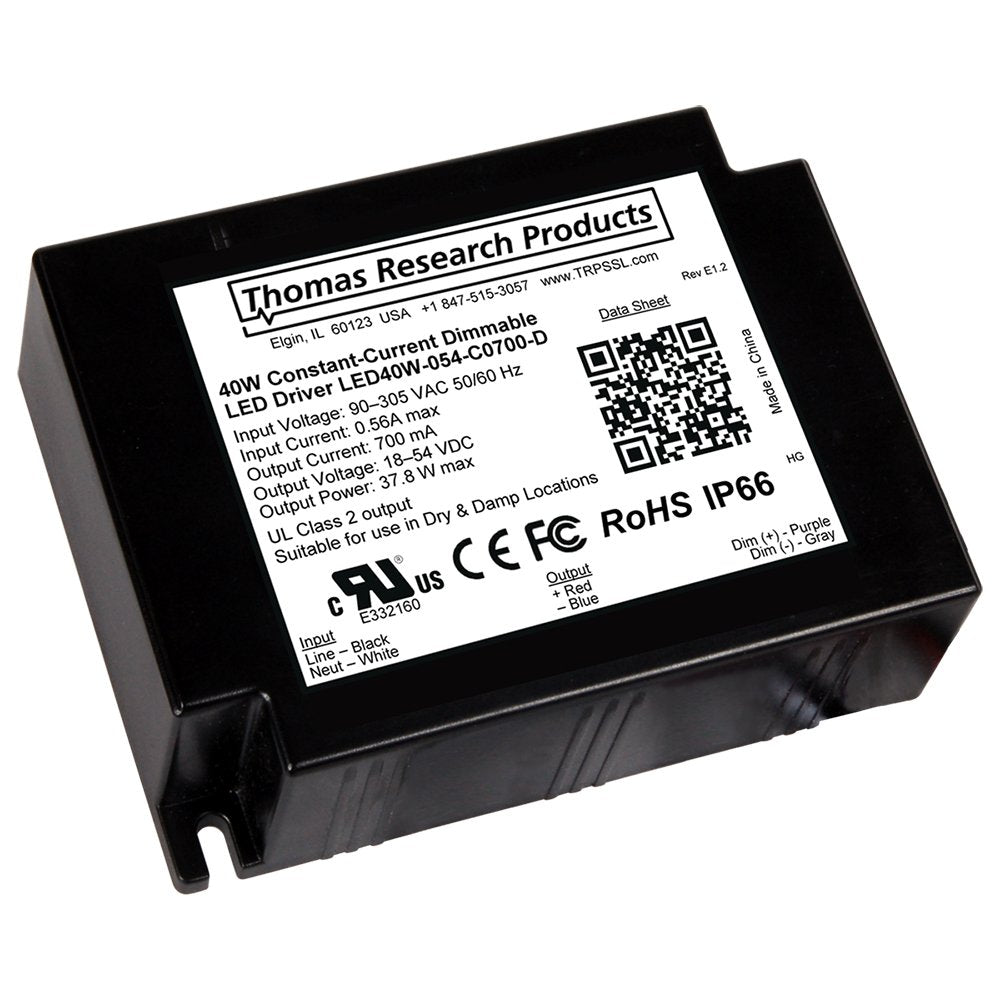 Thomas Research Products LED40W-054-C0700-D Fixed Output and Dimmable LED Driver