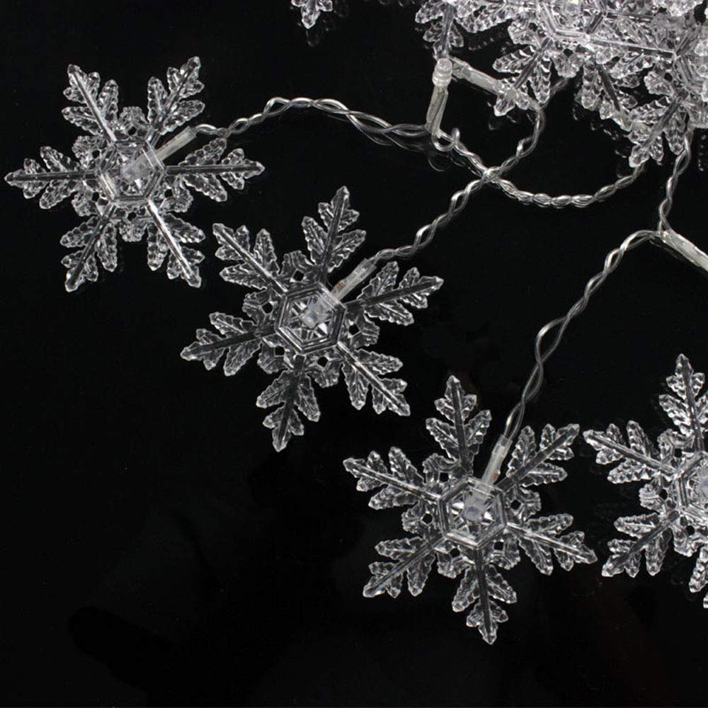 Lainin 96LED Snowflake Curtain Light, USB Powered, 12ft/3.5M, Warm White, Copper Material, Ideal for Christmas and Weddings