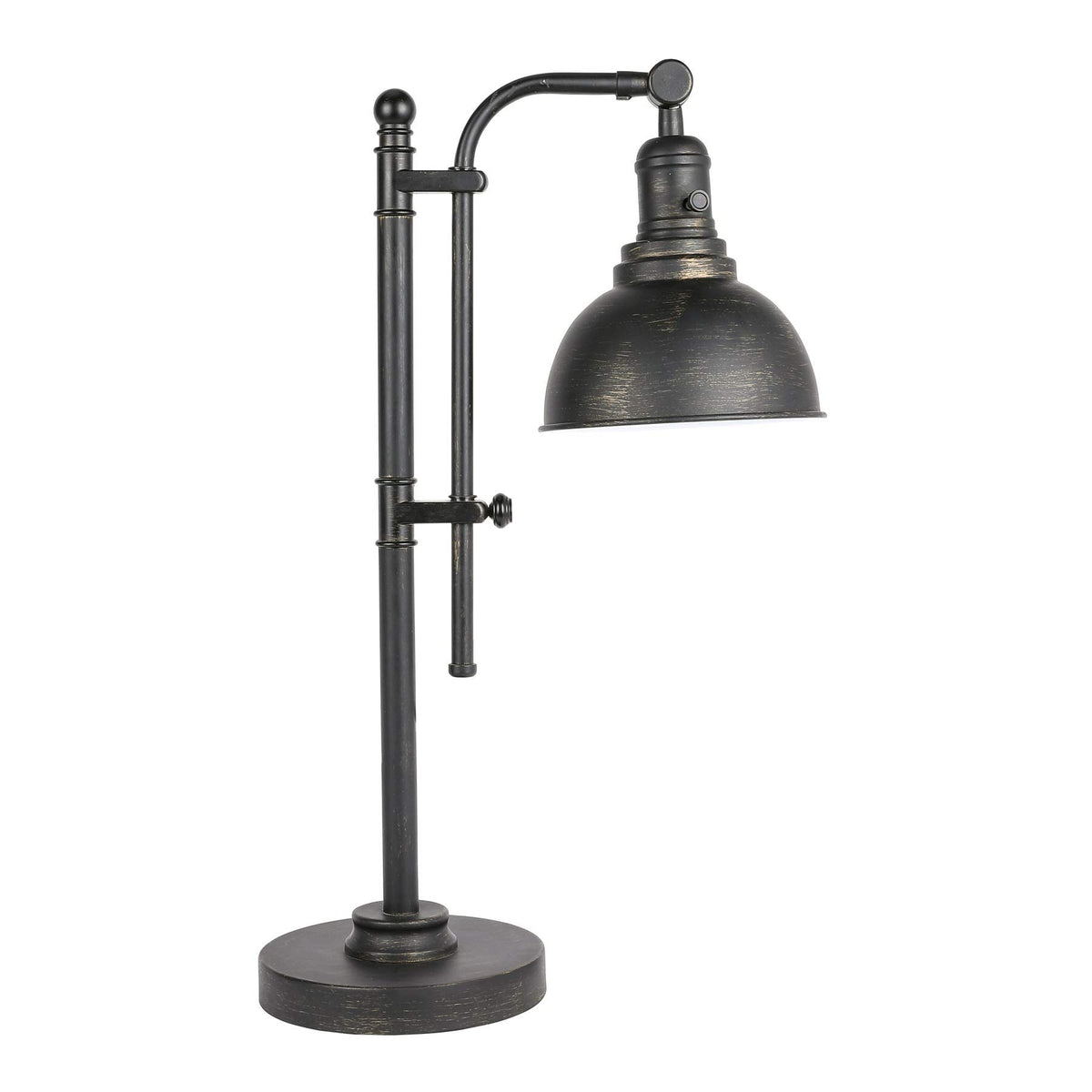 Vonluce Rustic Desk Lamp Black Adjustable, Industrial Style Metal Task Lamp (25''-29''), Vintage Work Lamp, Farmhouse Reading La