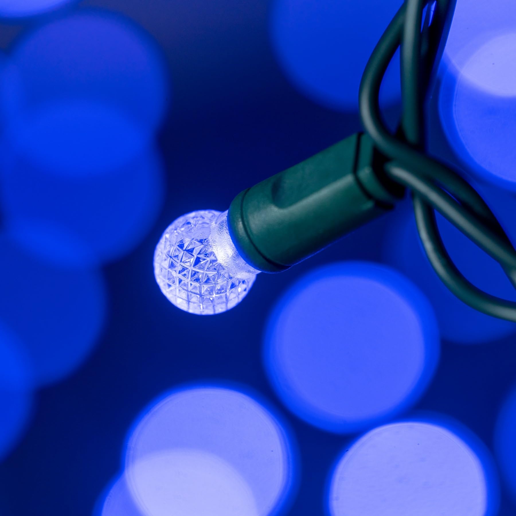 Sweet Shine 100 Blue Raspberry One-Piece Led Christmas Lights, 33 Ft Green Cord High Waterproof Ul Certified G12 Outdoor String