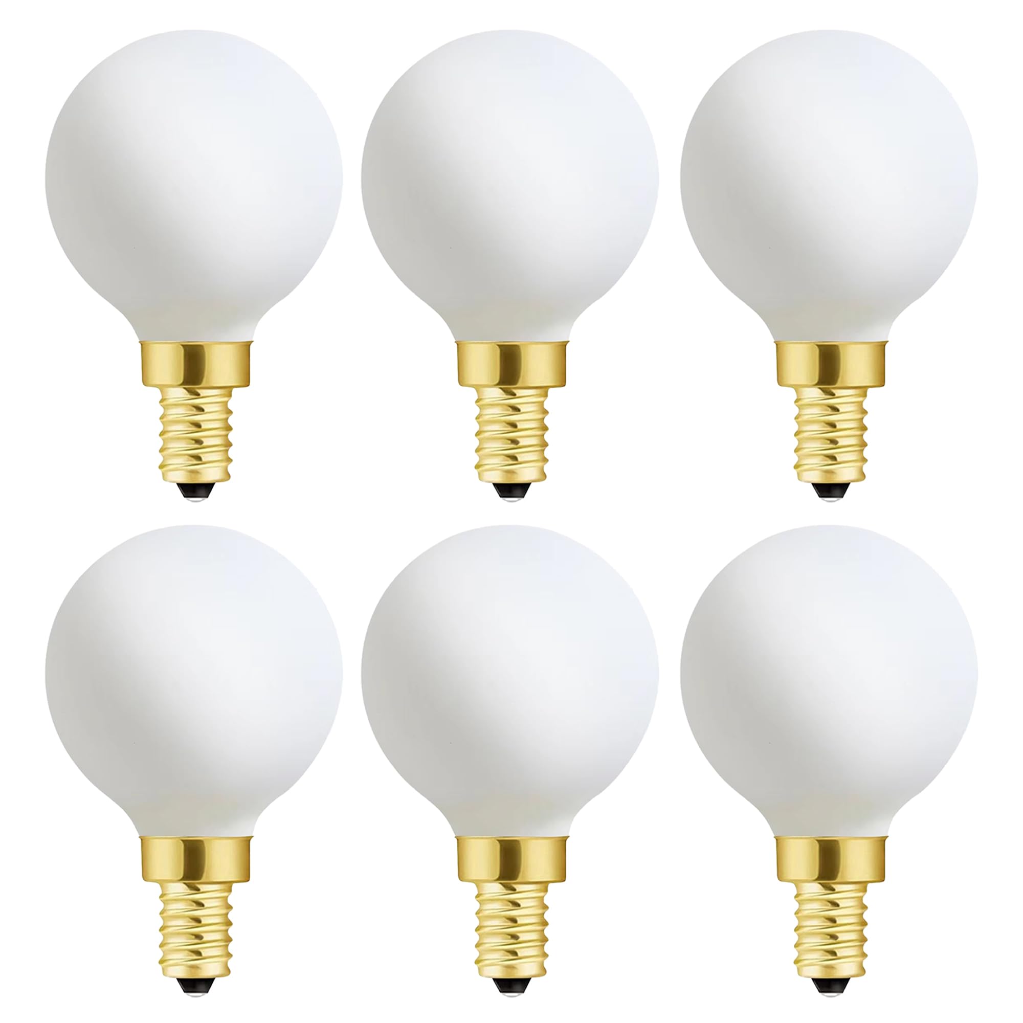 Xininsun Frosted G16.5 Light Bulb,E12 4W Chandelier Light Bulbs, Round Candelabra Bulb 40 Watt,4W Milky White Candelabra Led Bul