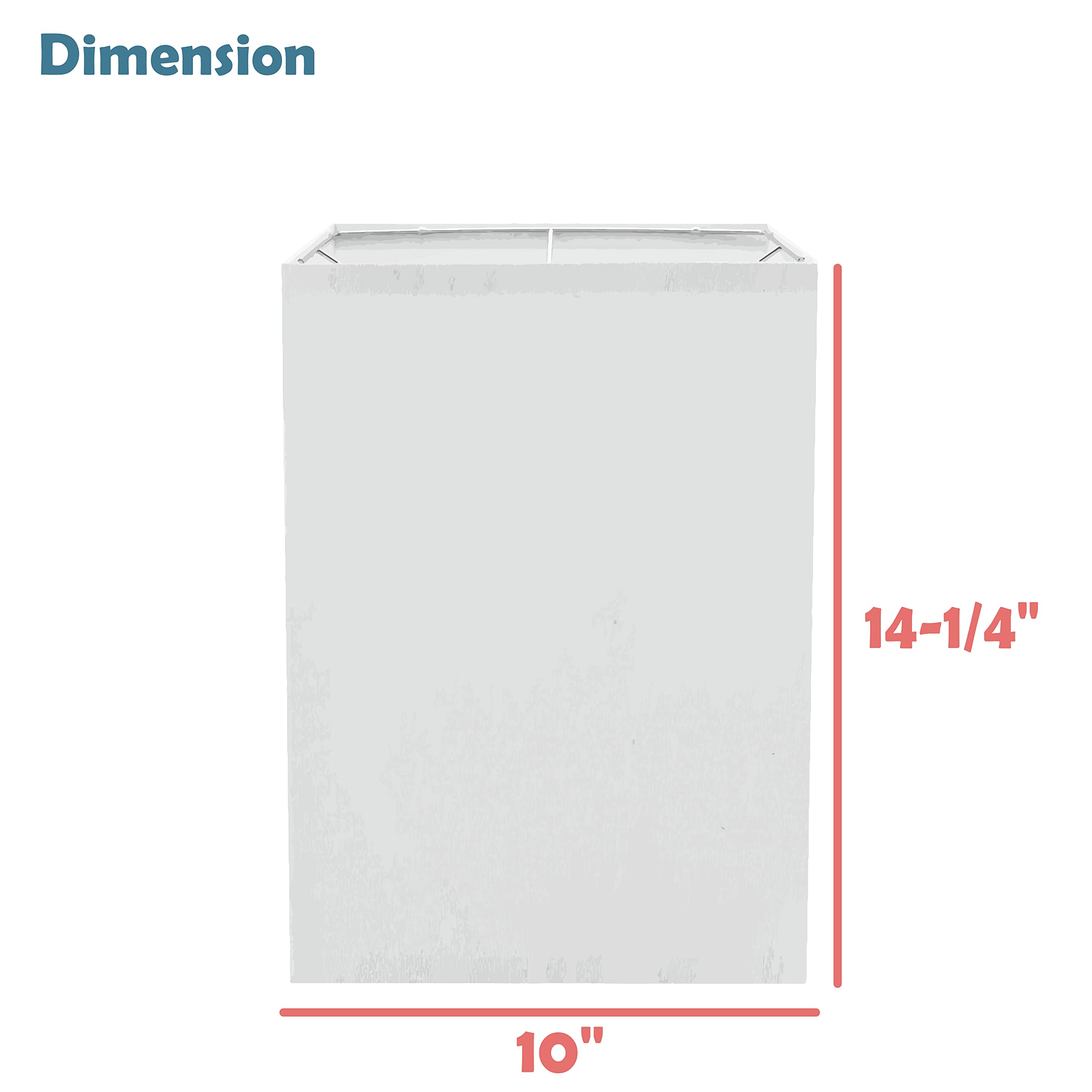 Aspen Creative 38702-2, Square Collapsible Spider Lamp Shade, White, 10+10 Top x 10+10 Bottom x 14 1/4 Height, Set of 2