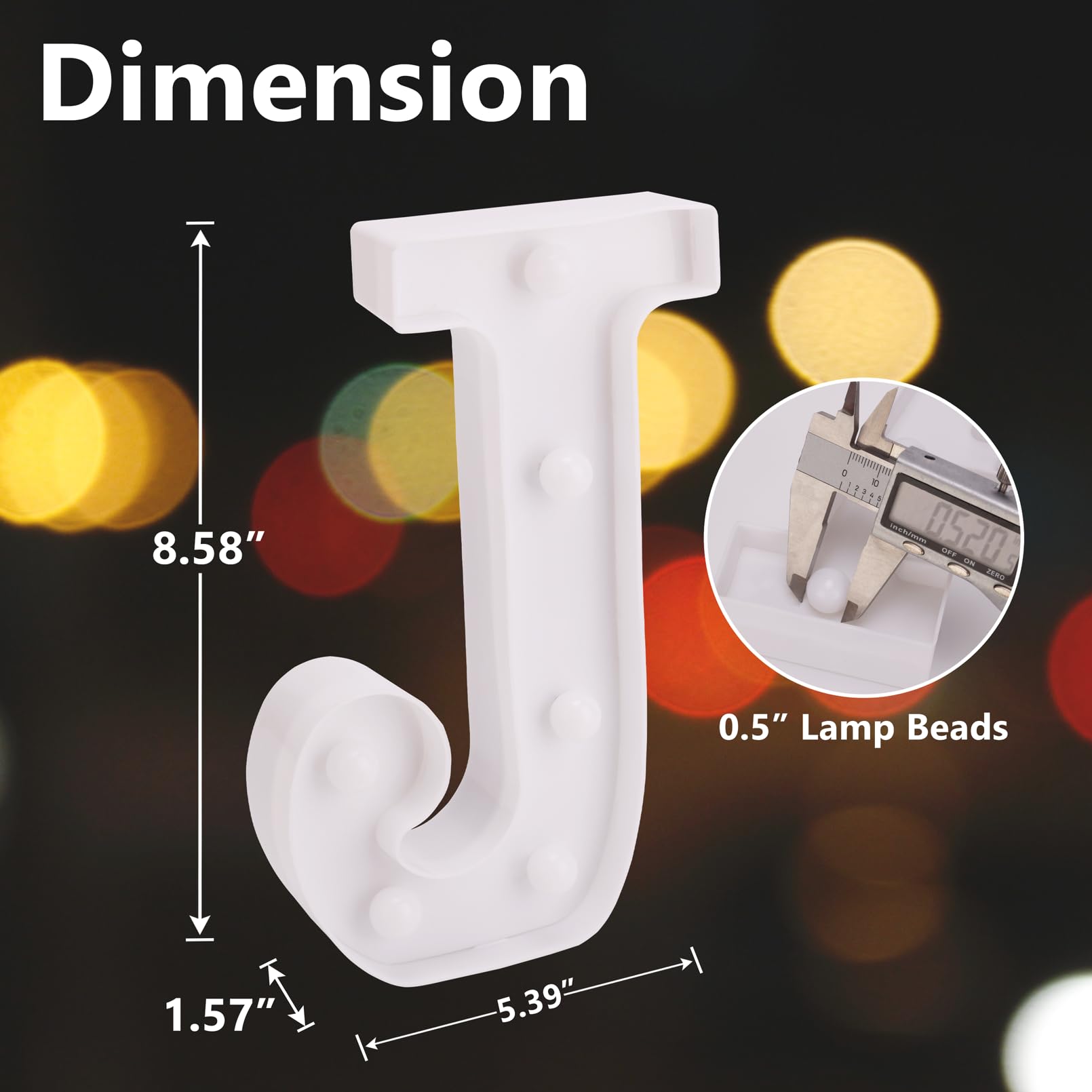 Tronsboo Led Marquee Sign Light Up Letters, Alphabet Light Up Letters Sign, Battery Powered Led Letter Lights For Night Light, Wedding, Birthday, Party, Christmas Or Home Decor (Letter J)