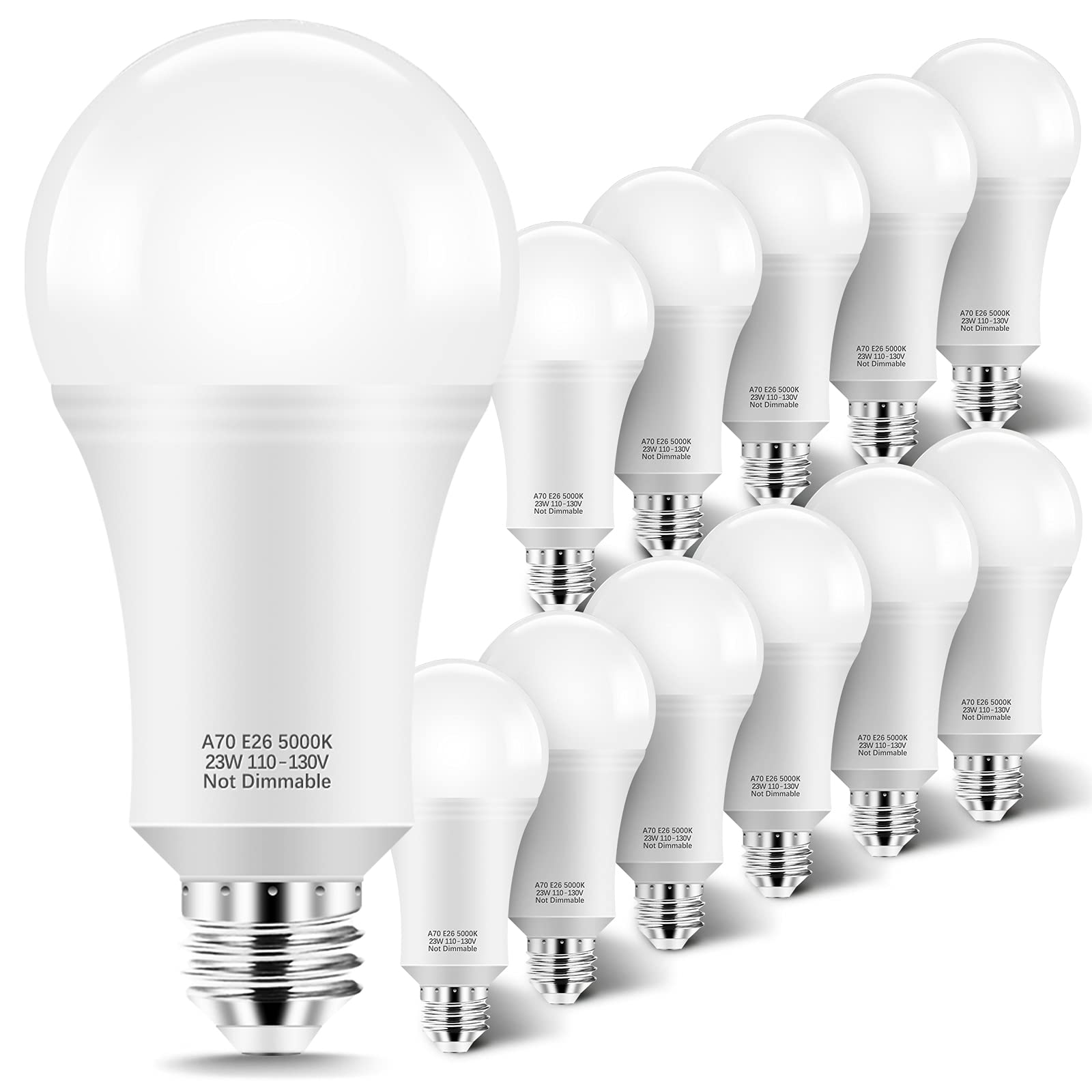 Kindeep 150-200W Equivalent 23W E26 Led Bulb, A21 Led Super Bright Light Bulb, 2500 Lumens, Daylight White 5000K For Your Home,