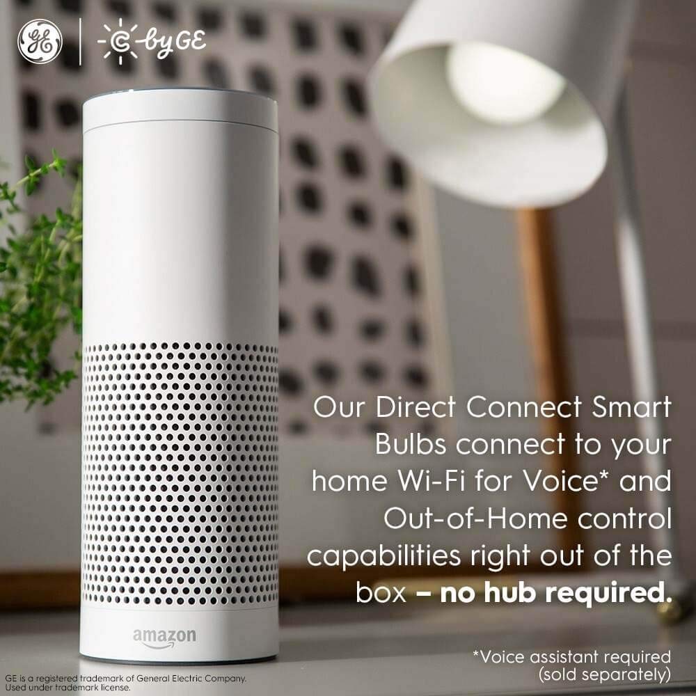 GE CYNC Smart LED Light Bulbs, Bluetooth & Wi-Fi, Soft White, 2 Pack, Alexa & Google Assistant Compatible, Model CLEDA199LD1-2P
