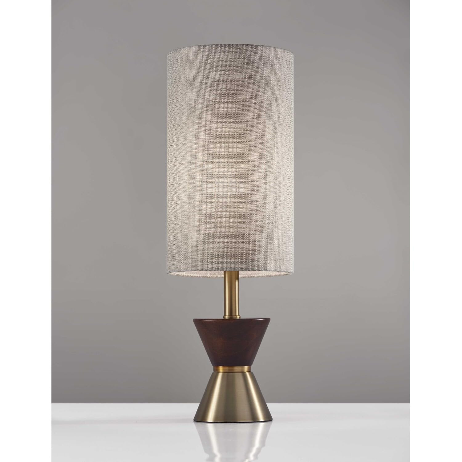 Homeroots Brass Wood Metal Diabolo Table Lamp