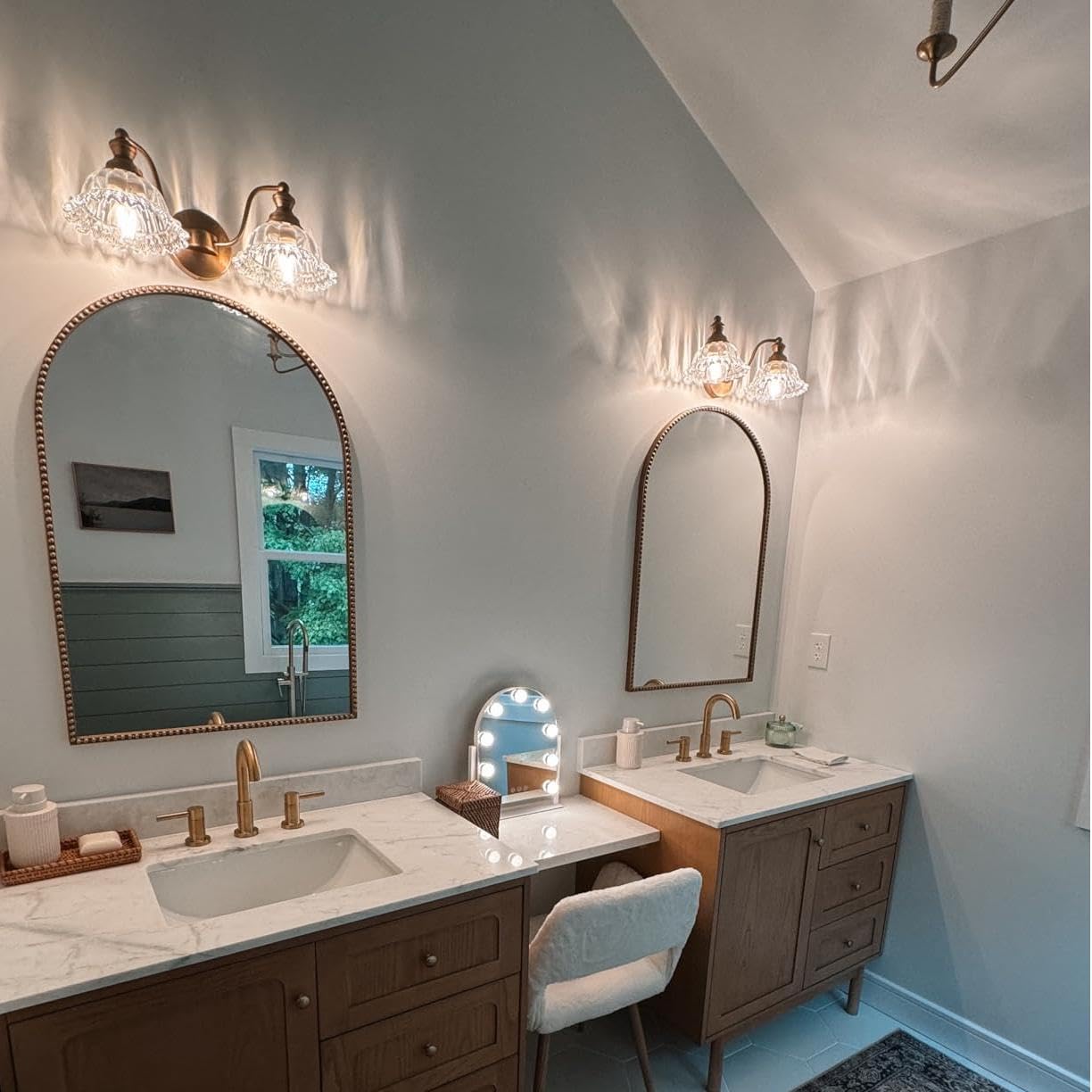 Xiedun Bathroom Vanity Lights Over Mirror Vintage Bathroom Light Fixtures 2 Light Brass Vanity Lights For Vanity Lighting Fixtur